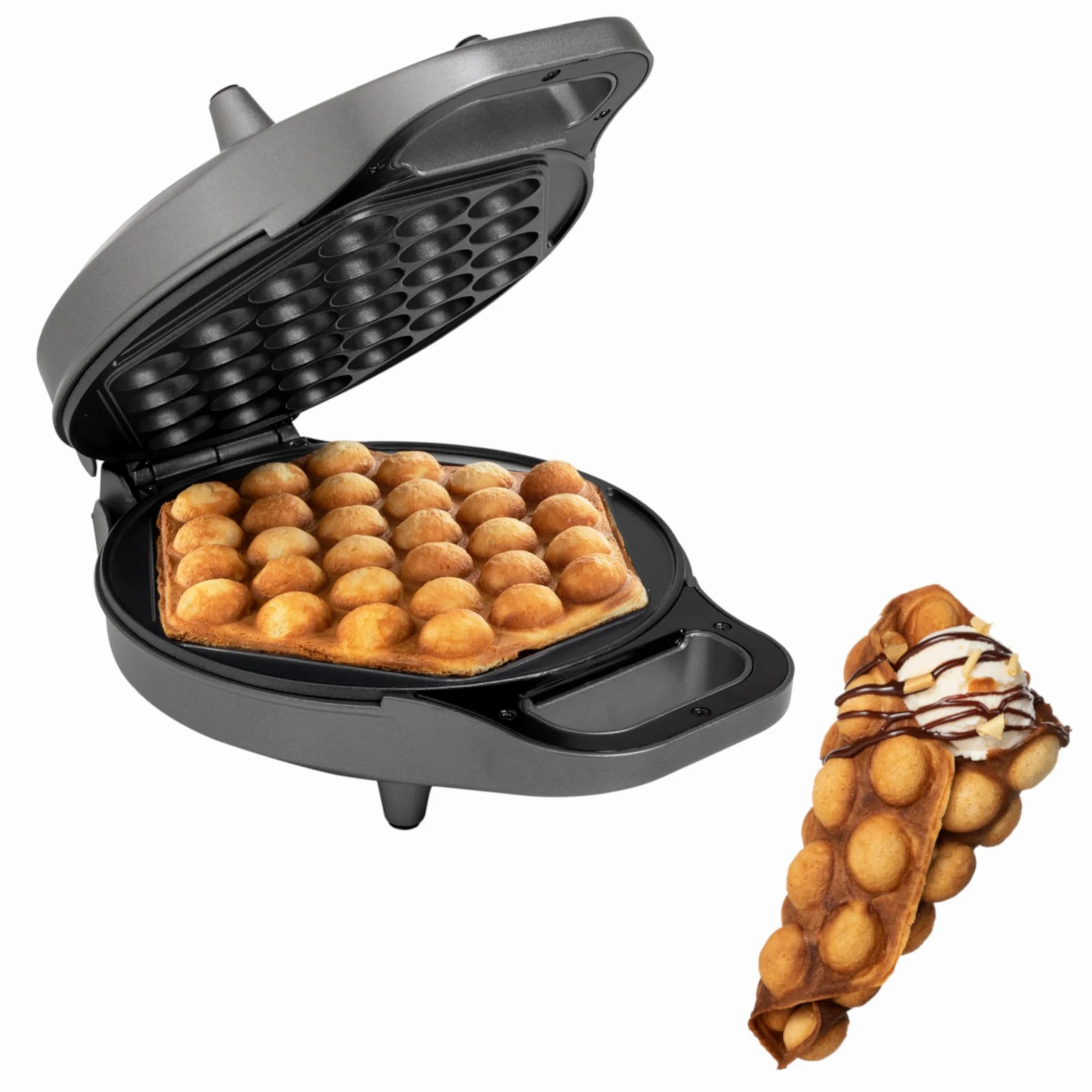 Princess Máquina para Gofres Bubble – Gofrera hexagonal con estructura de burbujas, placas antiadherentes, ideal para snacks dulces y salados