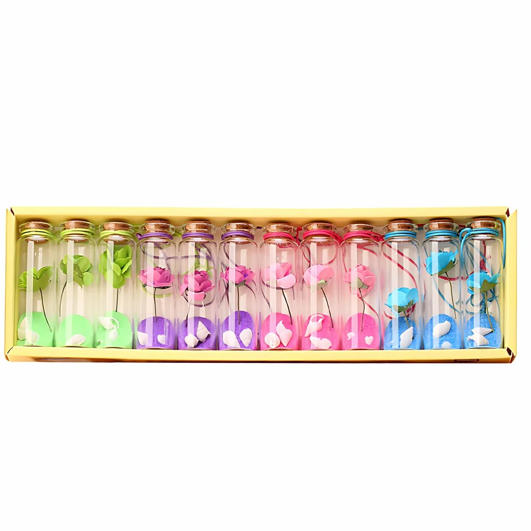 Botella de los Deseos de Vidrio, romántico, Regalo para él, Ella, Botella de Cristal en Miniatura con Corcho, Encantador Regalo de Boda, día de San Valentín， Aniversario de Bodas(12 Botella)