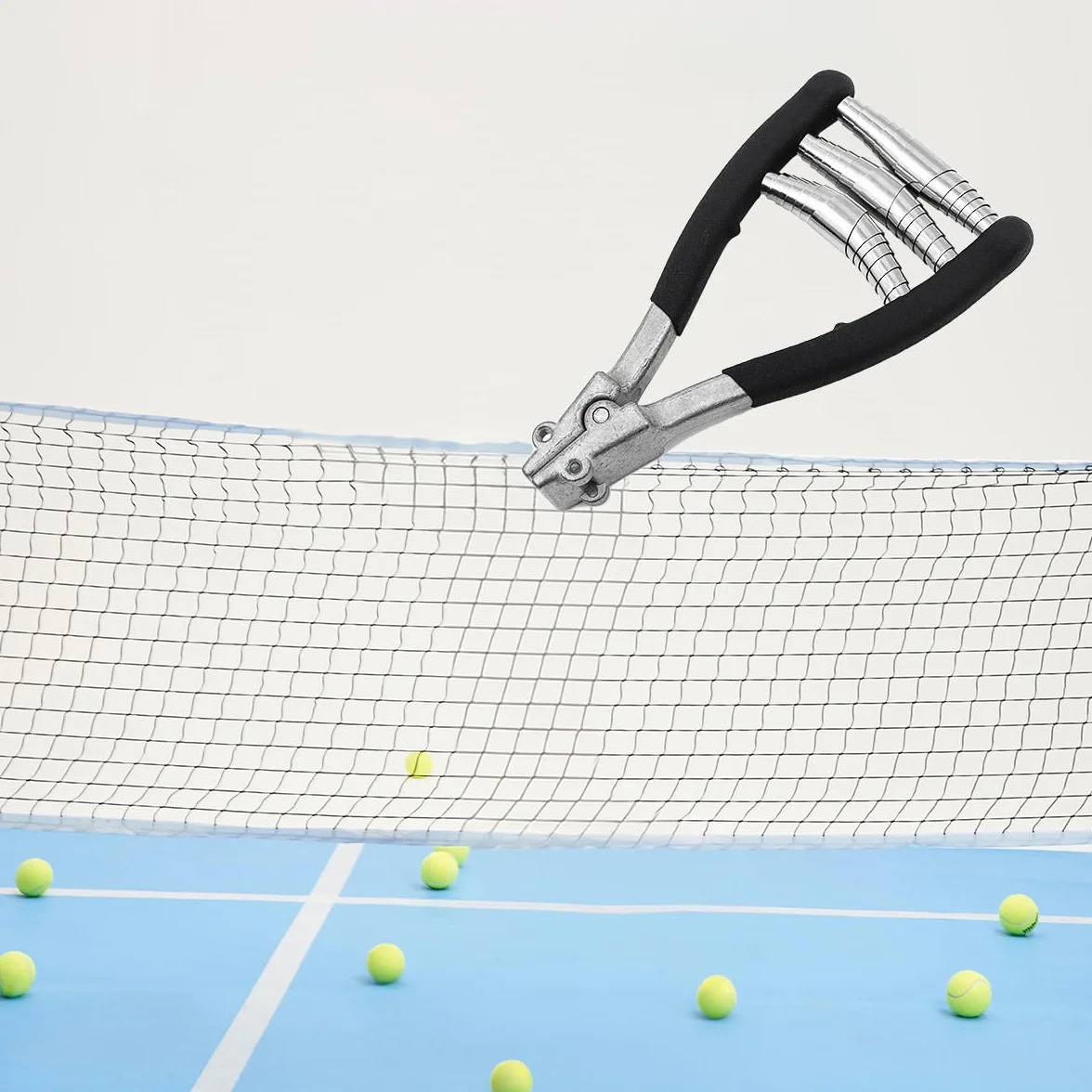 Abrazadera de Inicio para Raqueta de Tenis de Cabeza Ancha, 3 Resortes, Negro