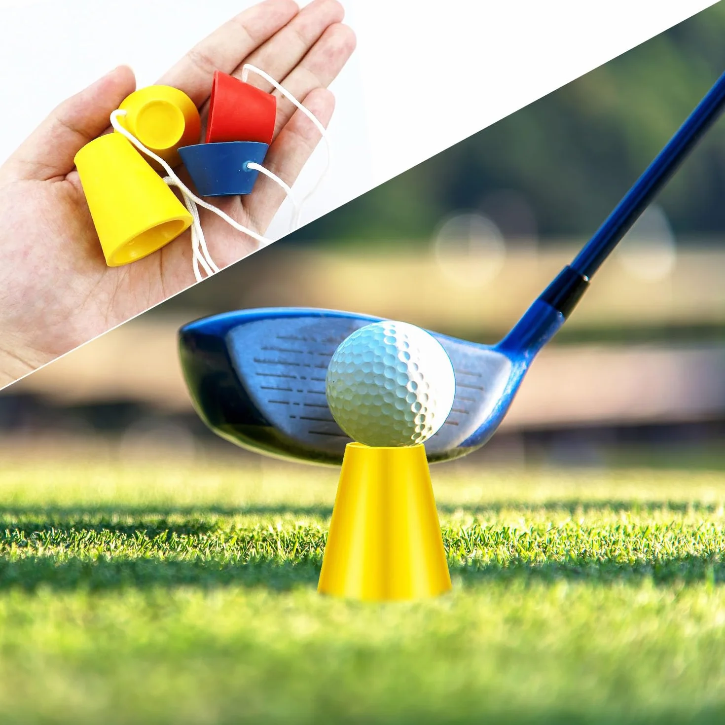 Jumbo Tees de Golf Caucho, Tees de Invierno Goma Multicolor Varias Alturas para Interiores