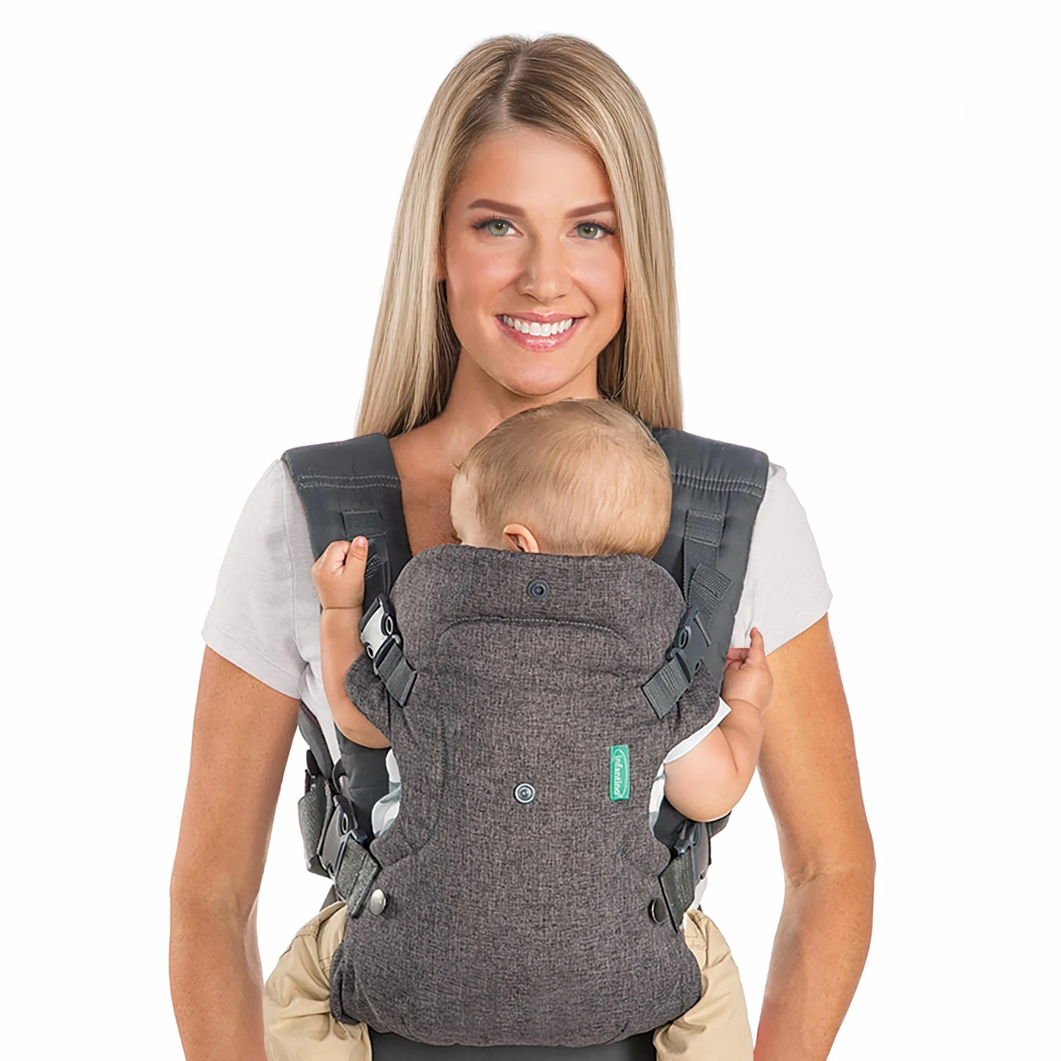 Infantino Mochila Portabebé Flip Advanced 4-en-1 Ergonómica Convertible Gris 3,6-14,5 kg