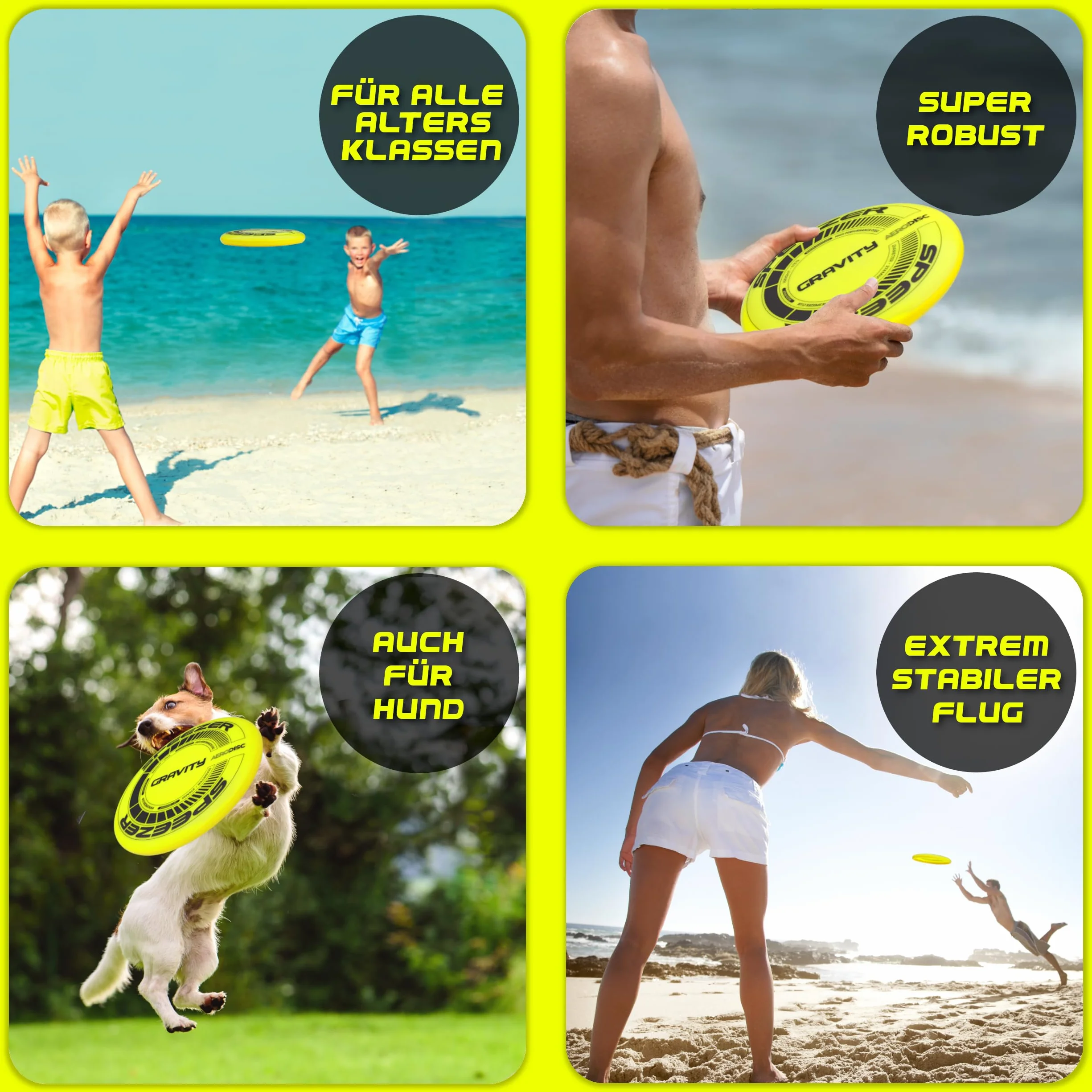 SPEEZER Frisbee Gravity 175 g amarillo neón disco de lanzamiento profesional