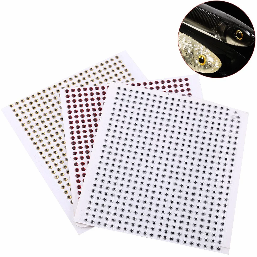 Alomejor 500 Piezas 3D Epoxy Eyes Señuelo de Pesca para DIY Cebos 3-5 mm Lifelike Ojo de Pez