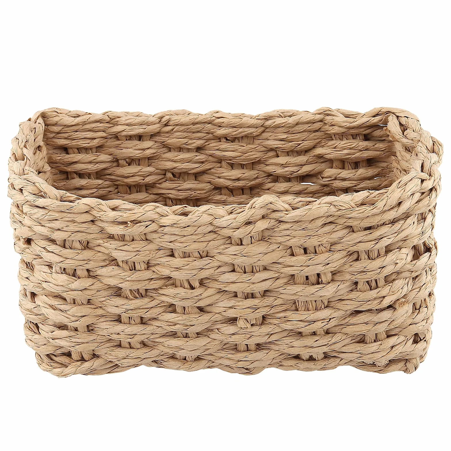 Juego de 4 cestas de almacenamiento trenzadas beige para maquillaje dormitorio oficina salón