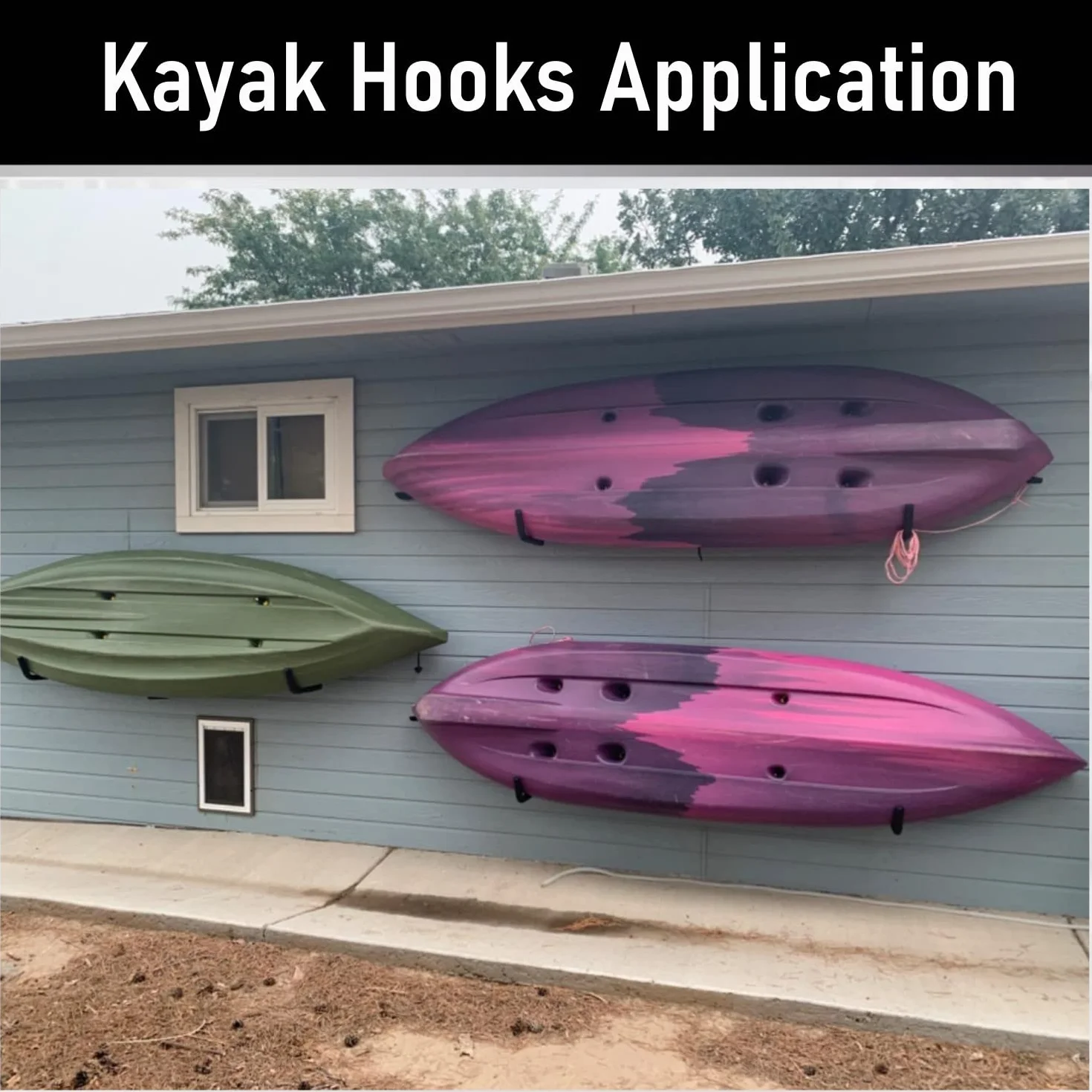 Ganchos para Kayak de Garaje, 4 Rack de Pared para Almacenamiento Interior y Exterior