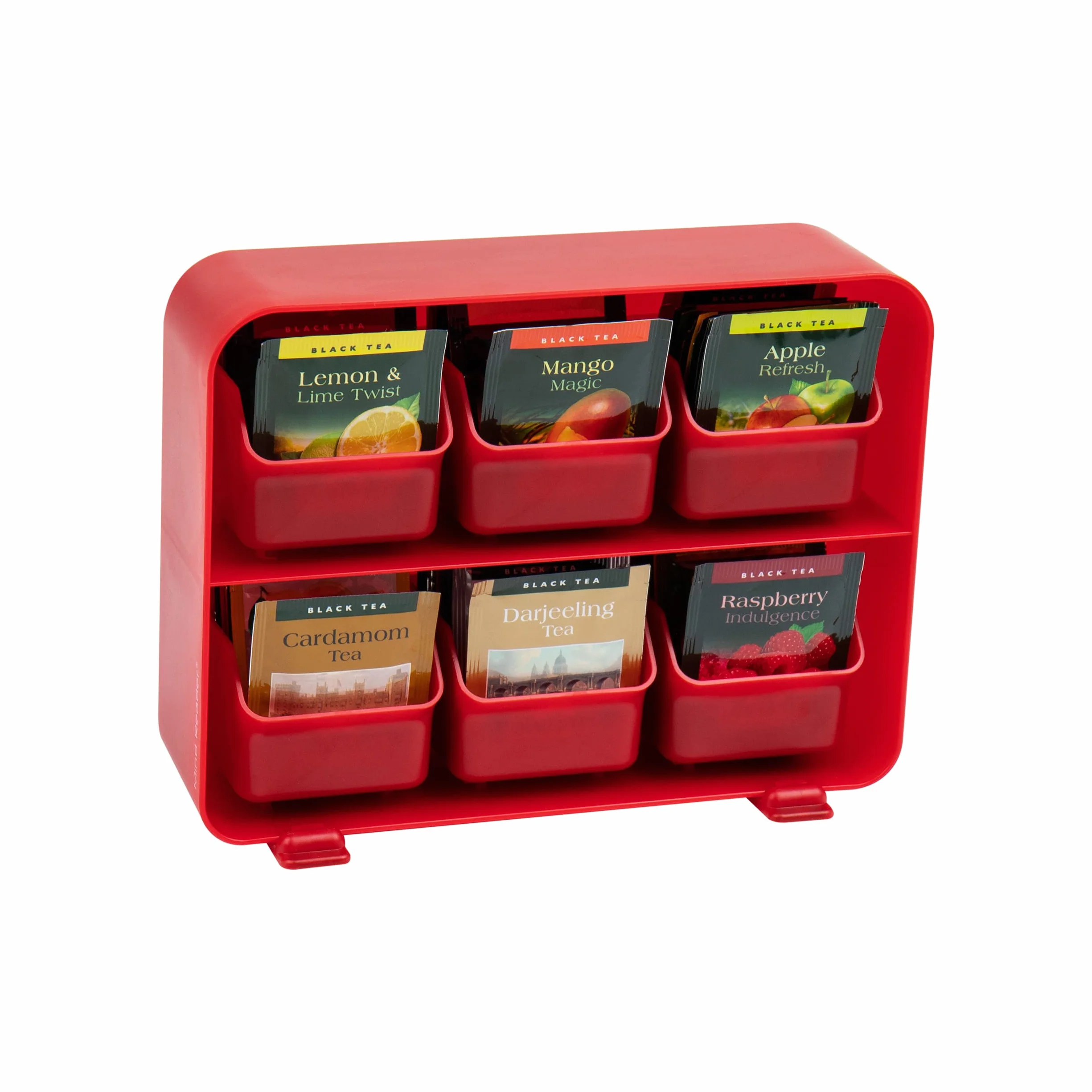Mind Reader STBORG-RED Anchor Collection - Organizador de 6 bolsas de té, cajones extraíbles, plástico