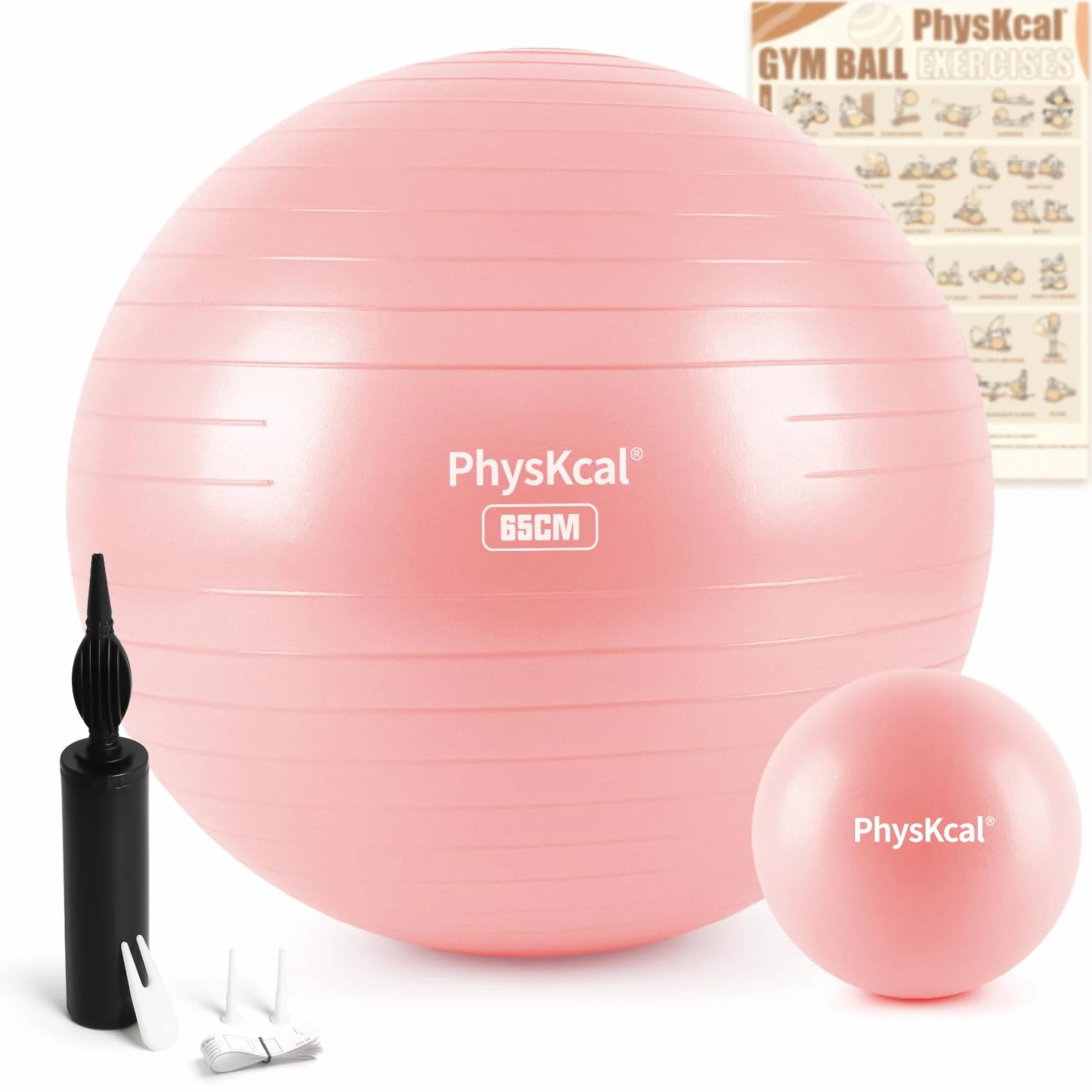 PhysKcal Fitball Anti-pinchazos 55cm 65cm 75cm 85cm Incluye Inflador