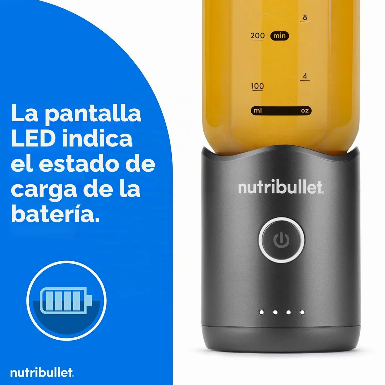nutribullet Flex Blender en metal, alta capacidad, 500 ml, listo para viajar, cuchillas desmontables, indicador de batería, diseño portátil, elegante y compacto, fácil de mezclar, para batidos y jugos