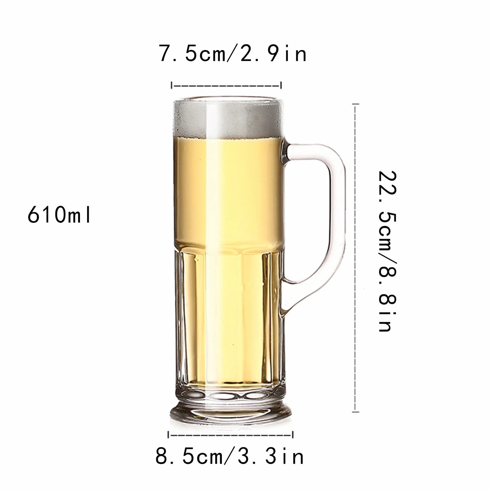 Vaso de pinta personalizado, taza cerveza, vasos clásicos, fondos gruesos y asas, tazas for bares comedor familiares fiestas,Vasos de cerveza
