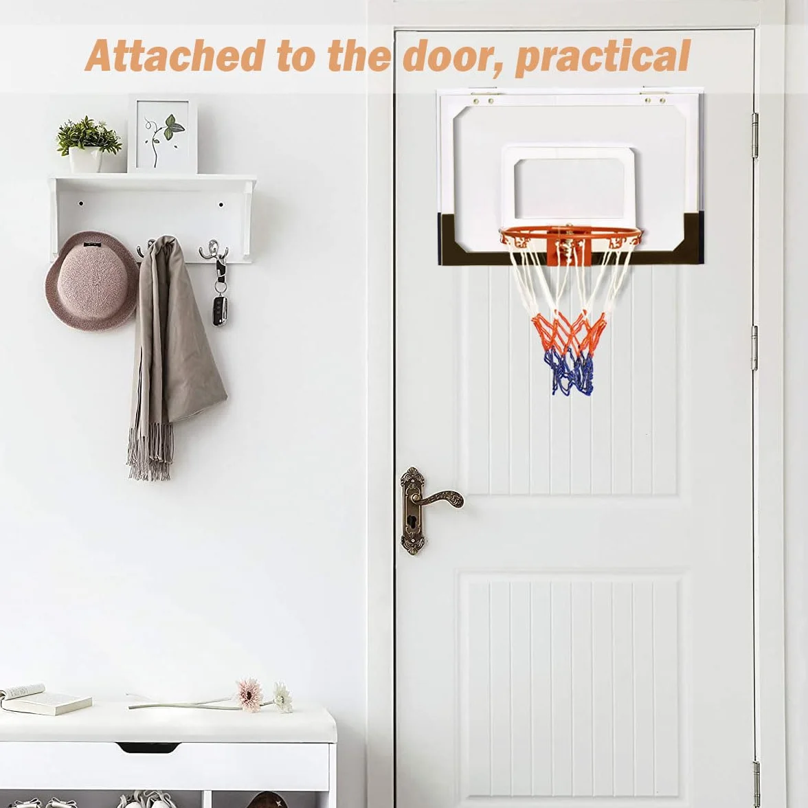 LIFEZEAL Mini Canasta de Baloncesto para niños y Adultos, Tablero montado en Puerta, 46 x 30,5 cm