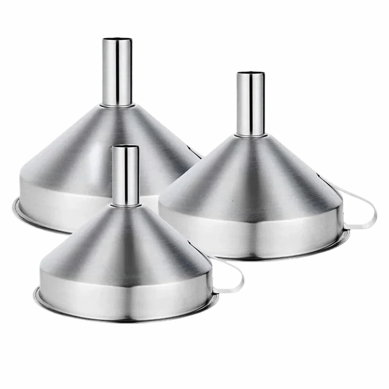 Embudo， Embudo de Acero Inoxidable, Embudo for líquidos y Aceite de Cocina, Embudo de Metal con Filtro Desmontable, Embudo de Boca Ancha for enlatar Herramientas de Cocina(L)