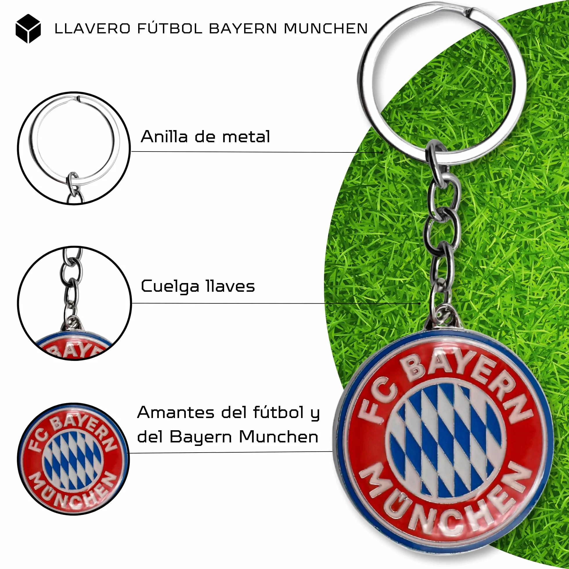 AUTOZOCO Llavero metálico Bayern Múnich edición de aficionado multicolor