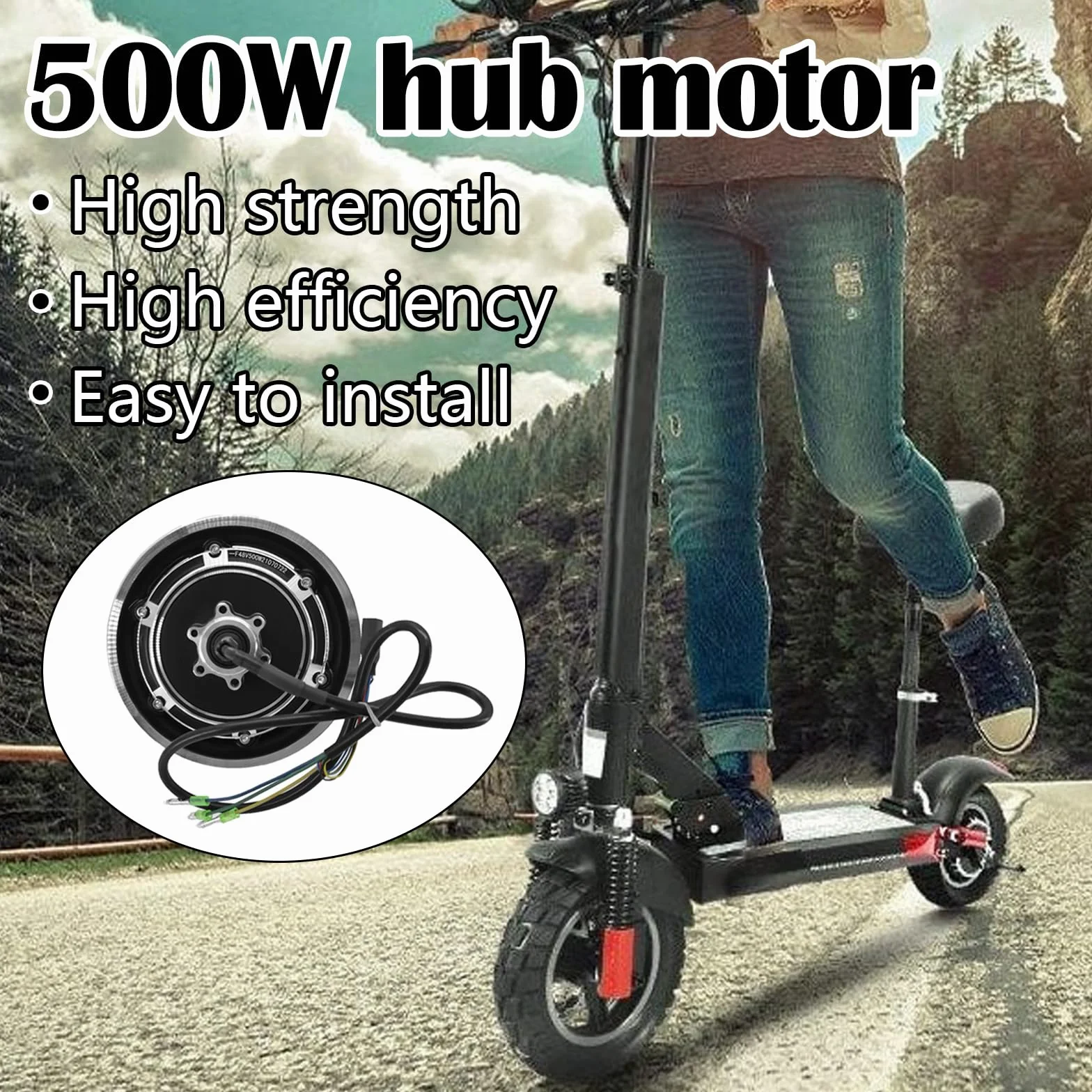 Motor de Cubo de Rueda 10 Pulgadas 48V 500W para Patinete Eléctrico Kugoo M4/M4 Pro