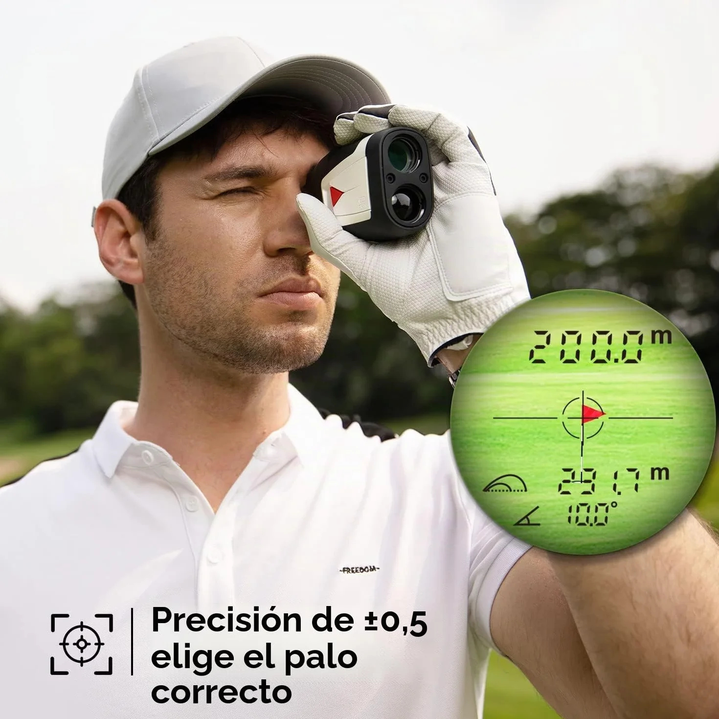 MiLESEEY Telémetro Láser de Golf 1000M, Precisión ±0,5M, Slope On/Off, Bloqueo de Bandera, Vibración, Aumento 6X