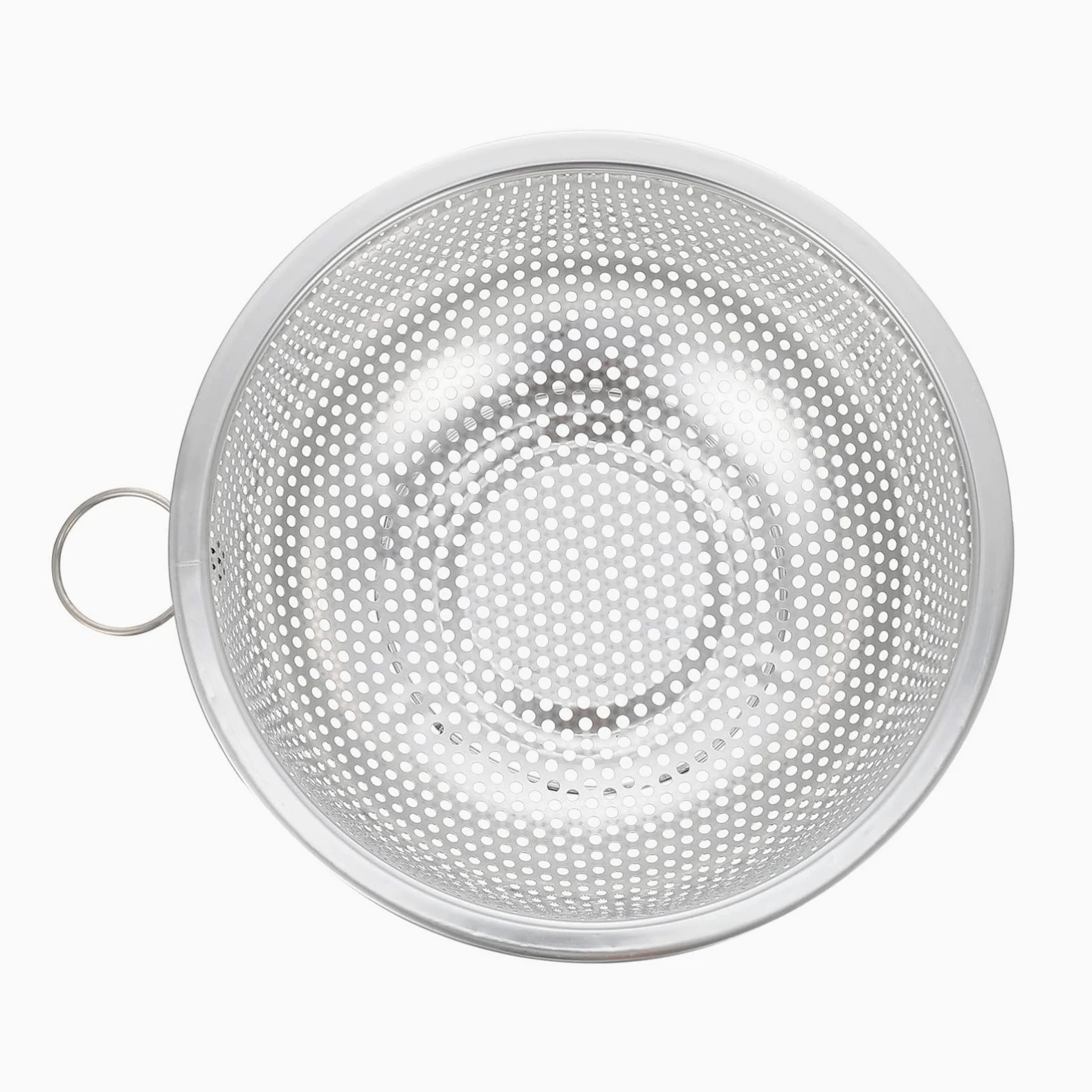 Colador de Cocina de Acero Inoxidable con Asas Resistentes para Pasta, Frutas y Verduras - Colador de Malla Grande para Fideos, ensaladas y Bayas - Tamaño 19,5 x 19,5 x 7 cm