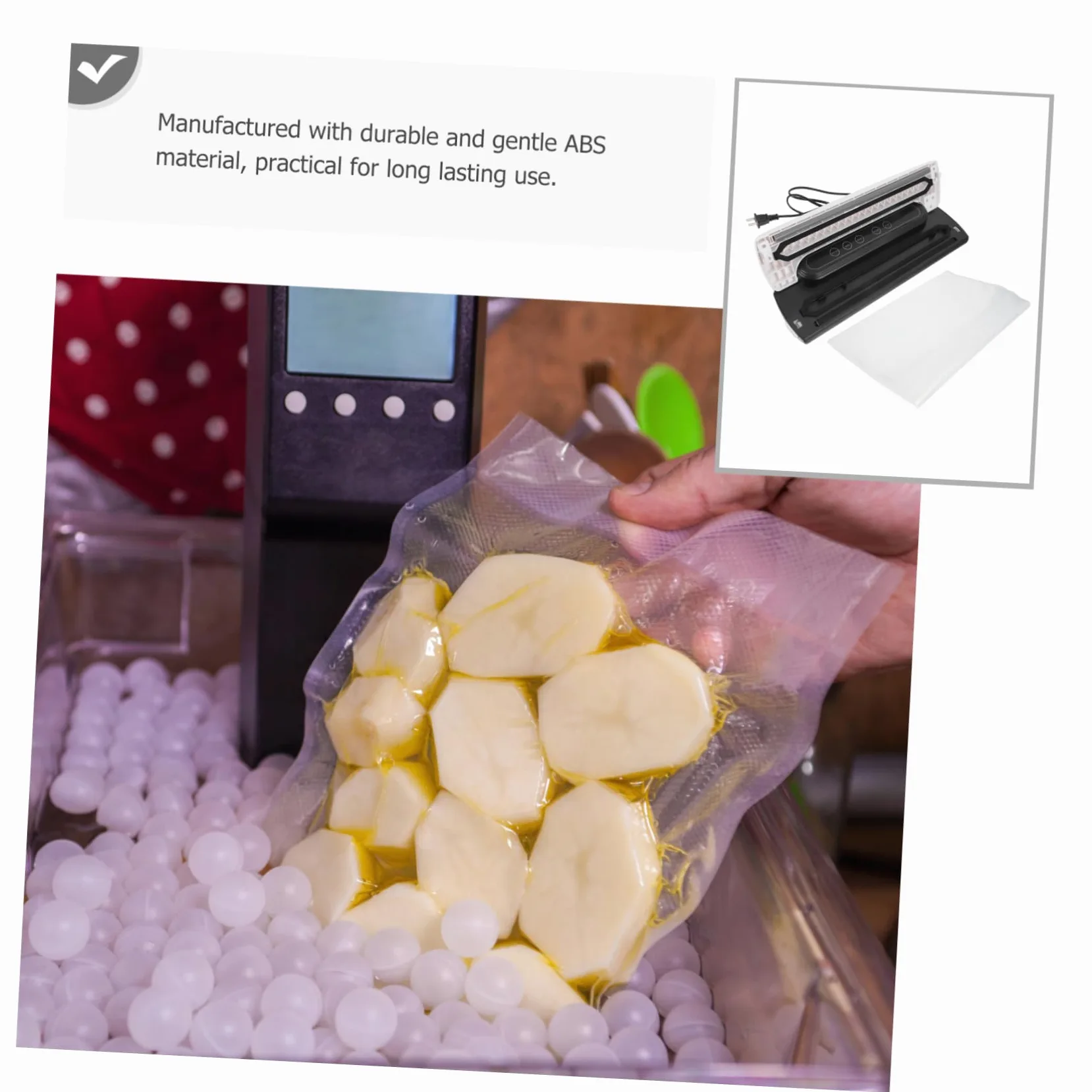 Máquina Envasadora al Vacío Automática de Alimentos Abs | 1 Juego, Sellado y Extracción de Aire, Reduce Oxidación y Ayuda a Conservar Frescura en Casa