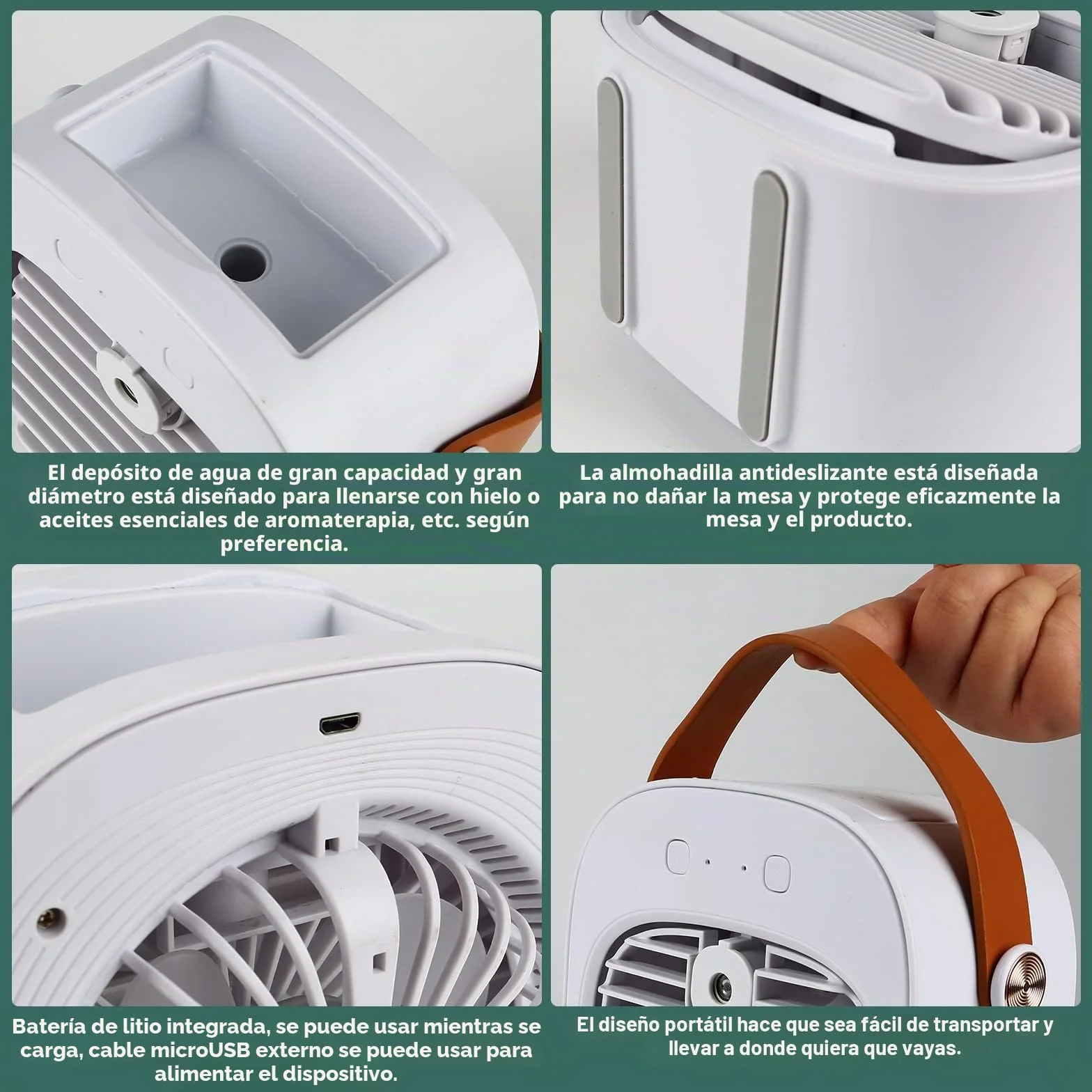 Enfriador de Aire Portátil, Mini Aire Acondicionado Móvil, Climatizadores Evaporativos con Función de Humidificación, 3 Velocidades, Ventilador De Sobremesa para Dormitorio Oficina, Blanco