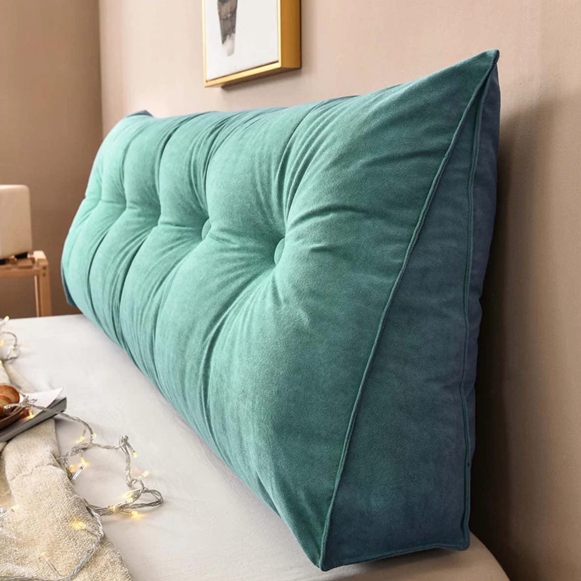 Yanman - Almohadas grandes de cuña para cabecero de cama, almohada triangular de lectura, cojín de apoyo lumbar, respaldo de cintura, cojín de posicionamiento suave para sofá cama, 150 x 50 x 20 cm