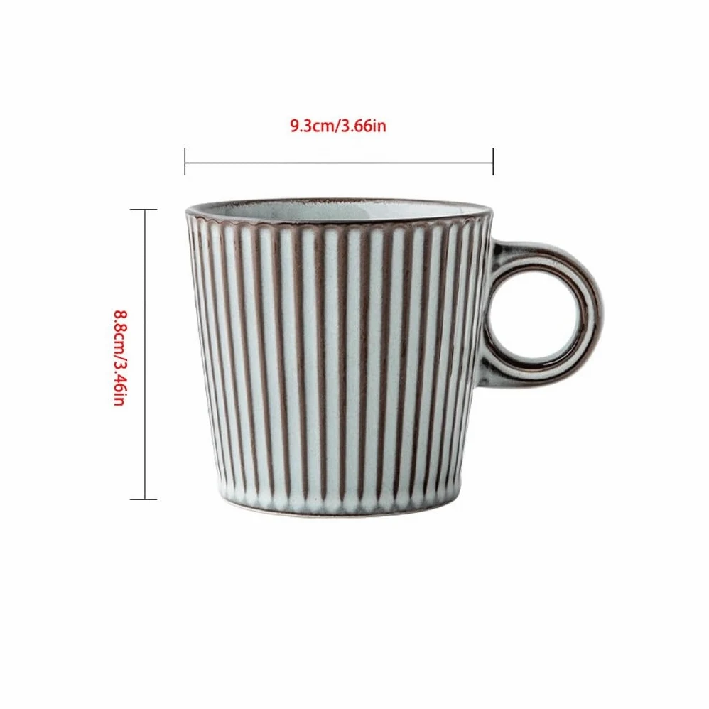 ENGENDER Tazas Cafe Taza De Café con Leche De Cerámica Americana con Asa Retro Mug Cups