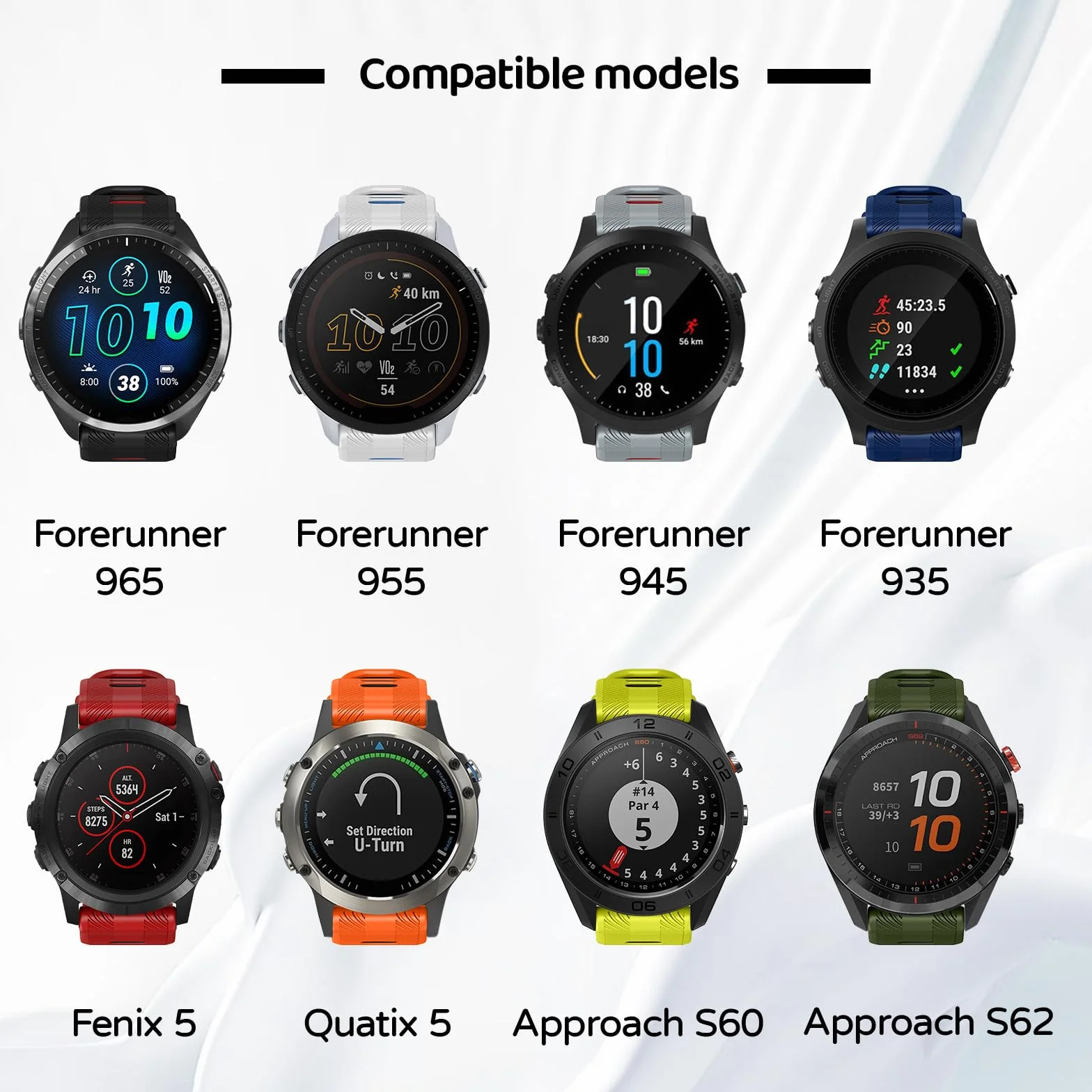 Garmin Forerunner 965/955/945/935 Correa Silicona 22mm Recambio