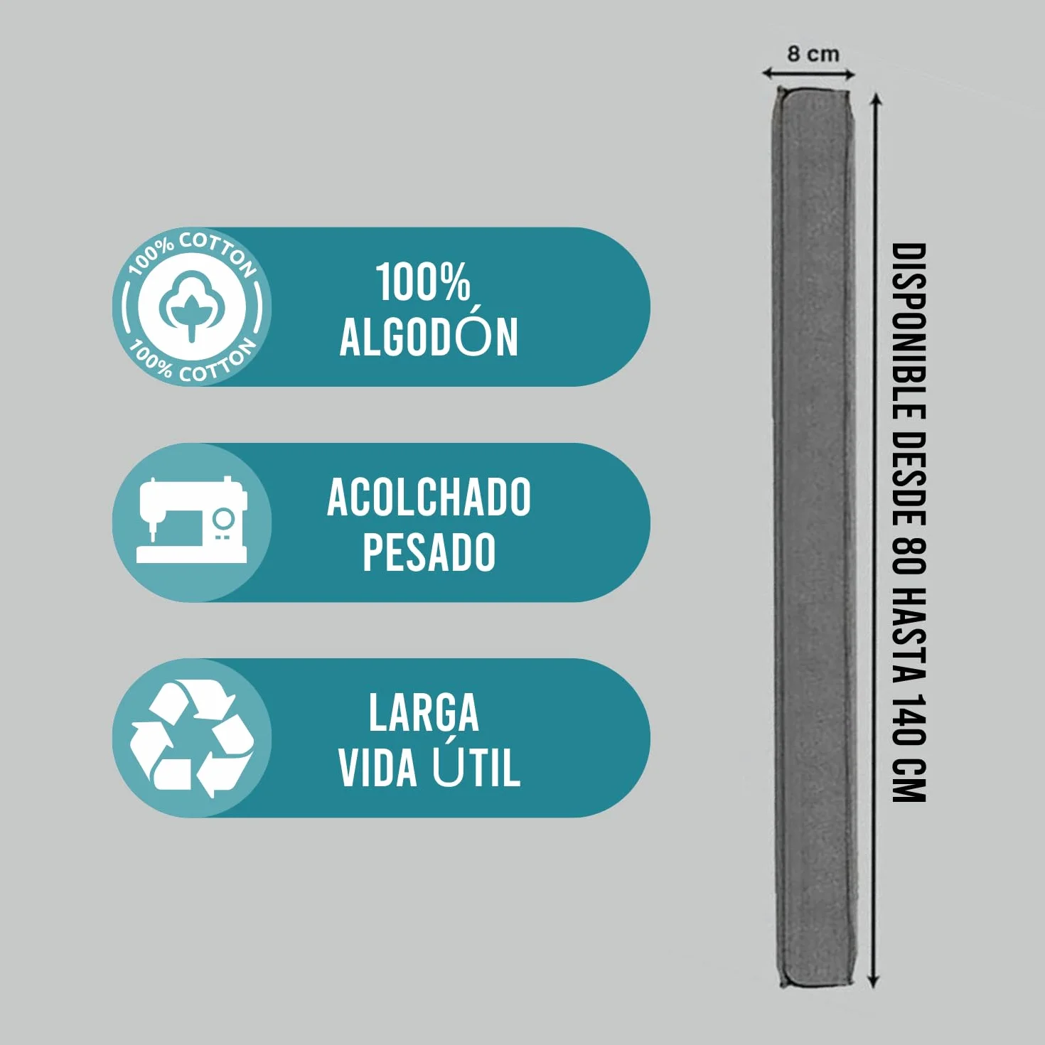 Burlete magnético para puertas de 90 cm – Junta para suelo de puerta gris – Protección contra corrientes de aire y ruido – Burlete cuadrado – Diferentes tamaños