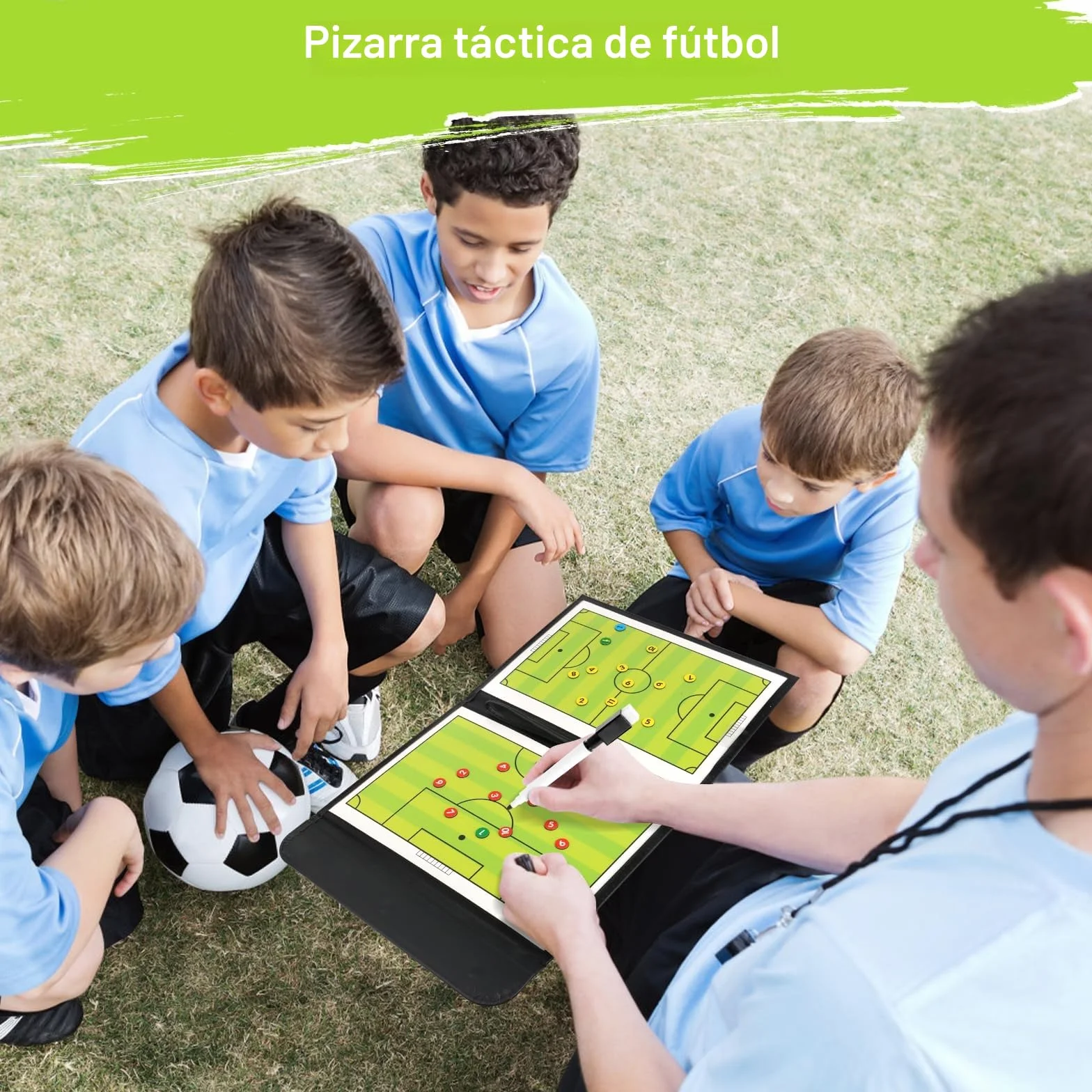KEWUZY Carpeta Táctica de Entrenamiento Futbol con Marcador e Imanes para Entrenadores