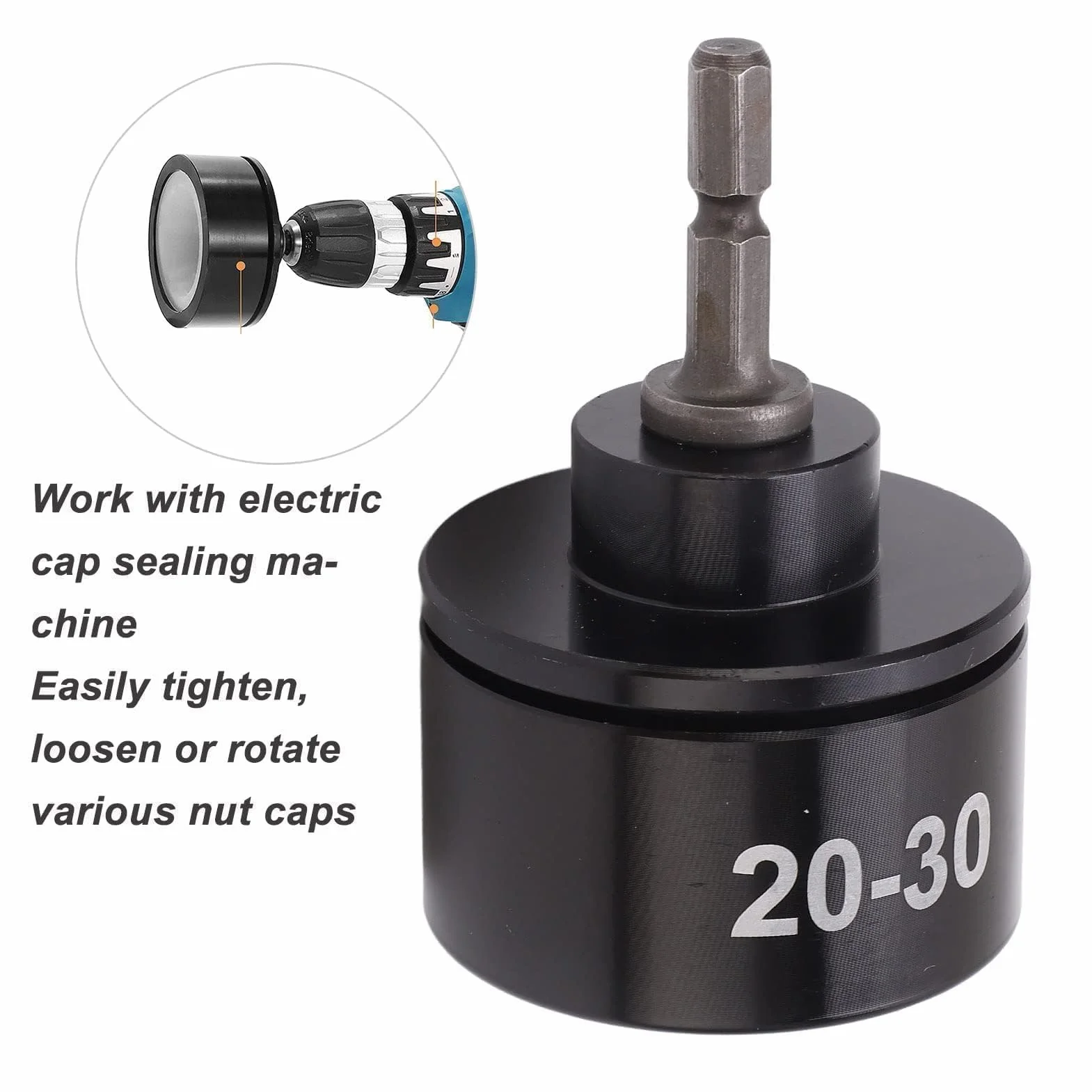 Máquina Taponadora De Bits, 20 a 30mm Cabezal Para Tapadora De Botellas Automática, Metal Broca Para Tapadora De Botellas, Fácil Operación Accesorio Eléctrico Para Tapadora De Botellas
