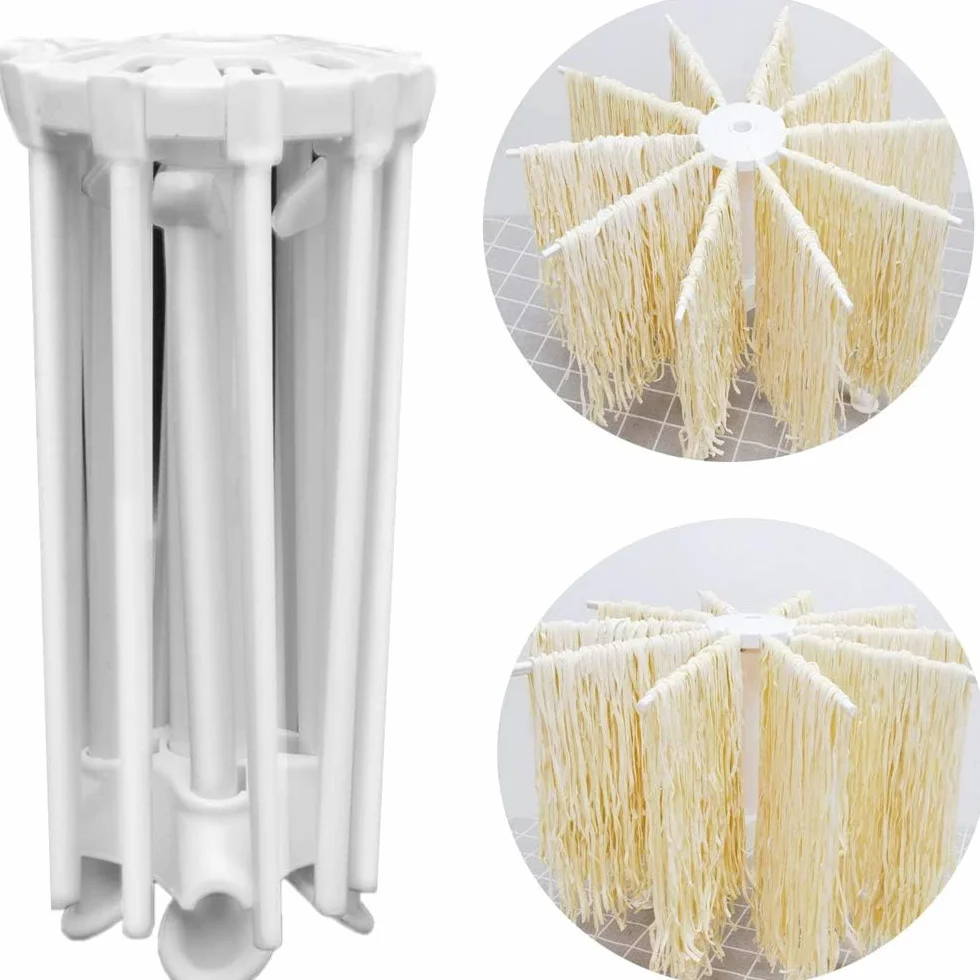 Secador Pasta 10 Ramas Fideos Plegables Estante de Secado Estable Fideos Hechos a Mano Soporte para Colgar Utensilios de Cocina Pasta Casera Gadget