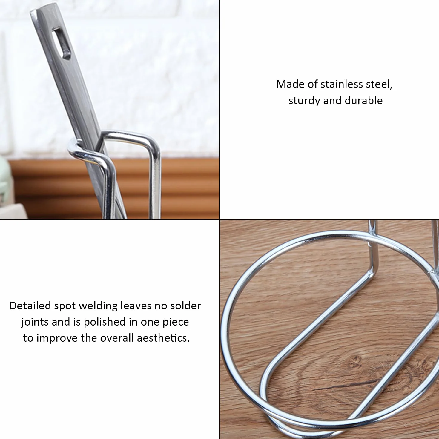 1 soporte para cuchara de cocina de acero inoxidable, utensilios de cocina, colador, soporte para sopa