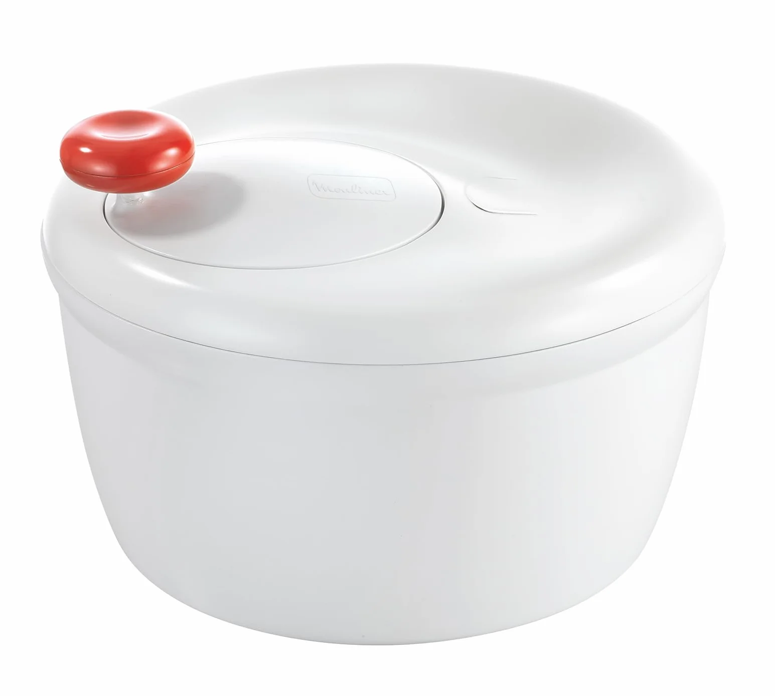 Moulinex Escurridor K10101 Escurridor para ensaladas y verduras con manivela, diseño Innovador con rejilla de evacuación de agua y bol-ensaladera, eficaz y fácil de usar con el asa de tirar