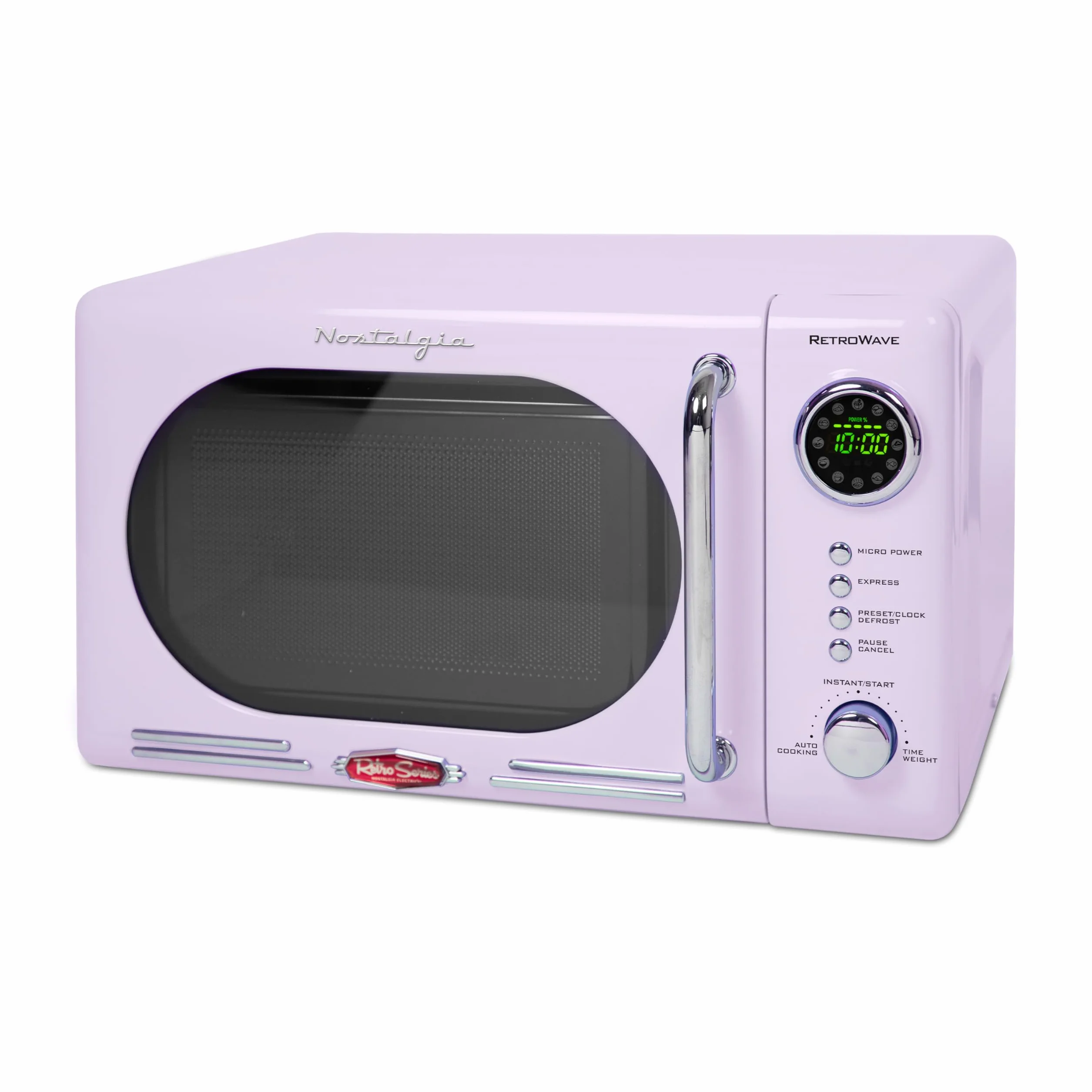 Nostalgia - Horno de microondas compacto retro de 0.7 Cu. Ft, Lavanda