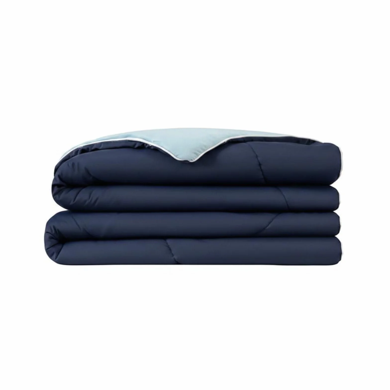 LOVIVER Manta de Verano Manta Fresca Edredón Cobija con Tejido Termorregulador y Relleno de Poliéster y Spandex Lavable a, Azul Marino Y Azul Claro, 180 200cm