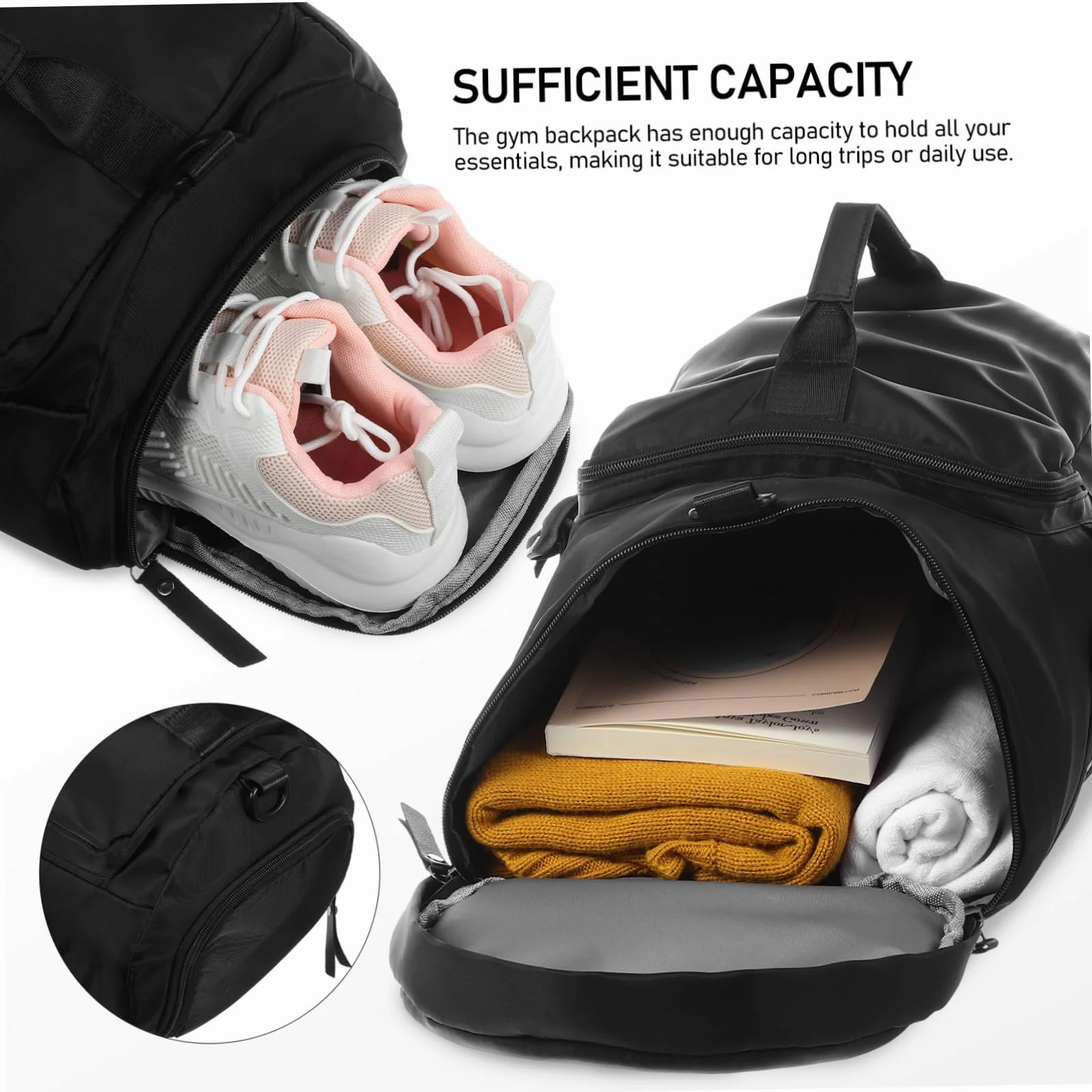 TOYANDONA Mochila de Gimnasio Deportiva Multifuncional con Múltiples Compartimentos Tela Resistente Gran Capacidad
