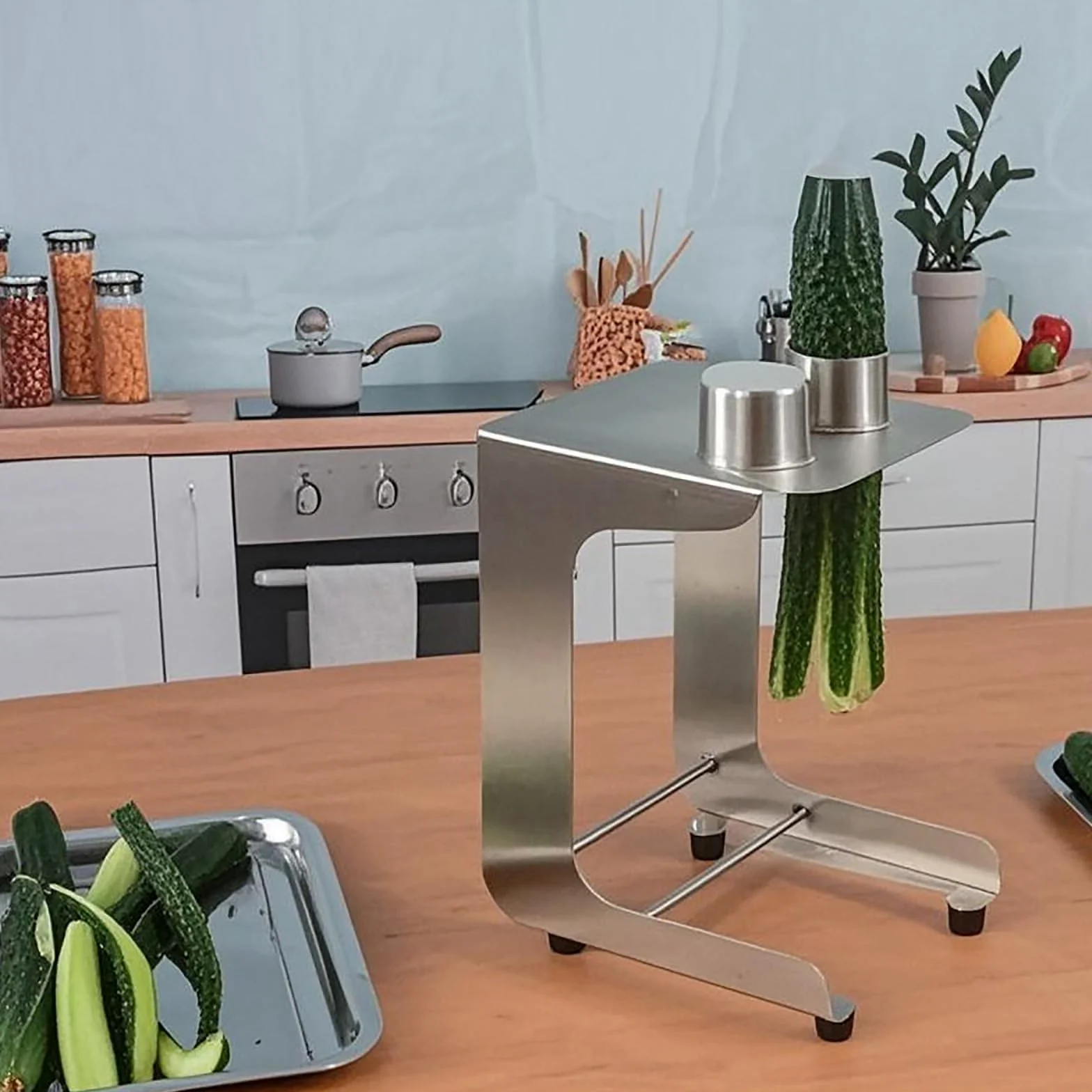 Cortador manual de verduras, cortador de zanahoria de acero inoxidable, utensilio de cocina fácil de limpiar para ensalada de sushi, 10 cortes/min, 45 mm de diámetro
