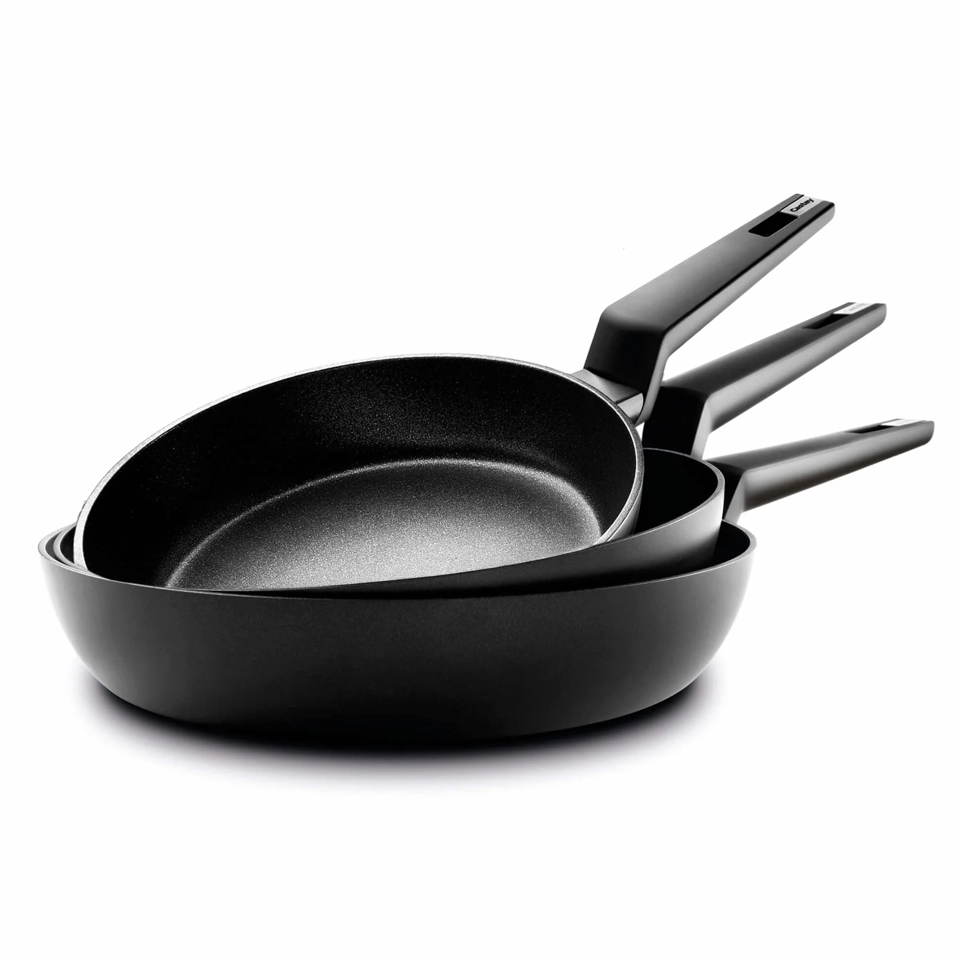 CASTEY - Juego de Sartenes de Titanium, Medidas 24, 26 y 28 cm, Antiadherente, Sin PFOA, Reforzado con Partículas de Titanio, Mango Ergonómico, Apto para Todas las Cocinas
