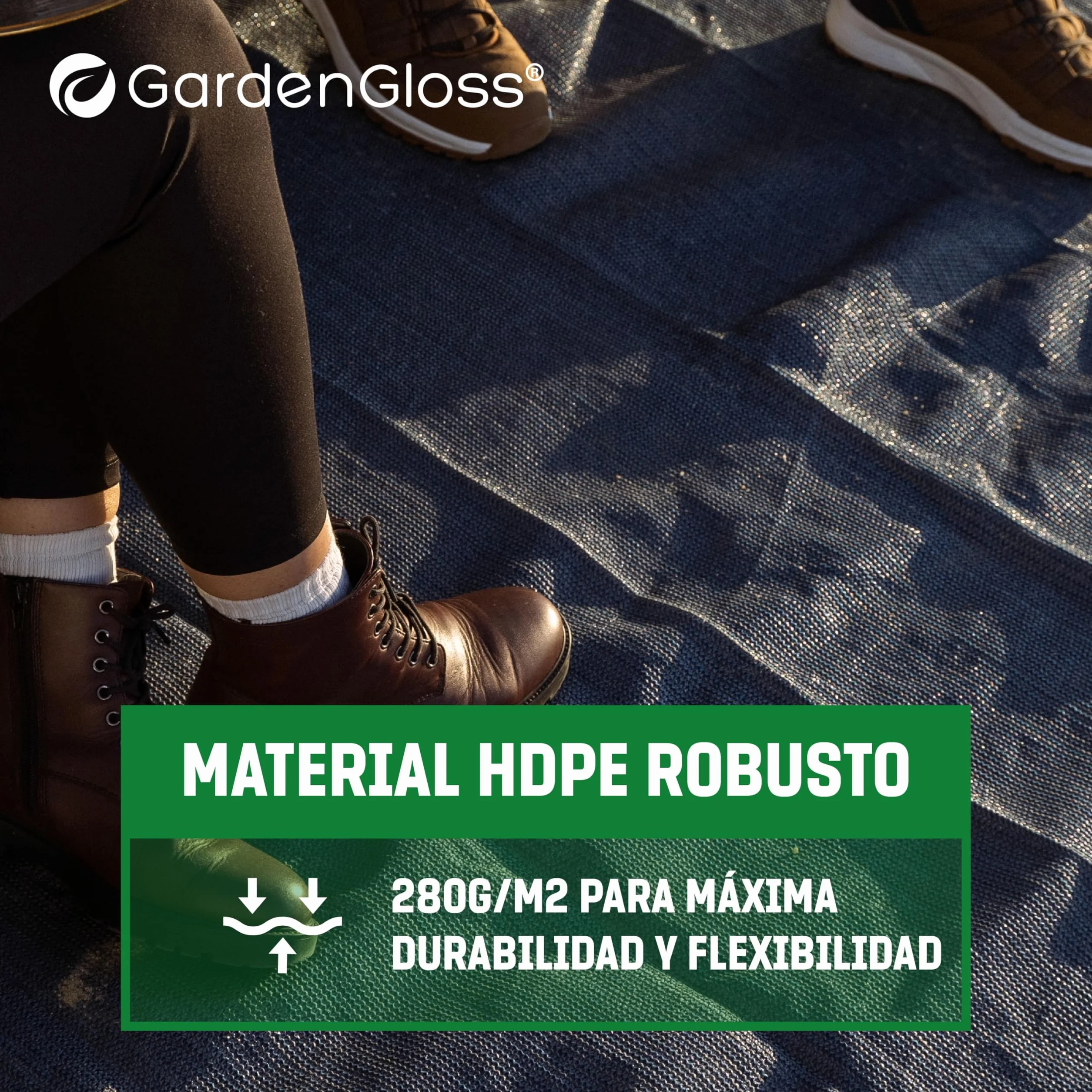 Alfombra de Camping Exterior Impermeable GardenGloss con 12 Clavos y Bolsa de Transporte