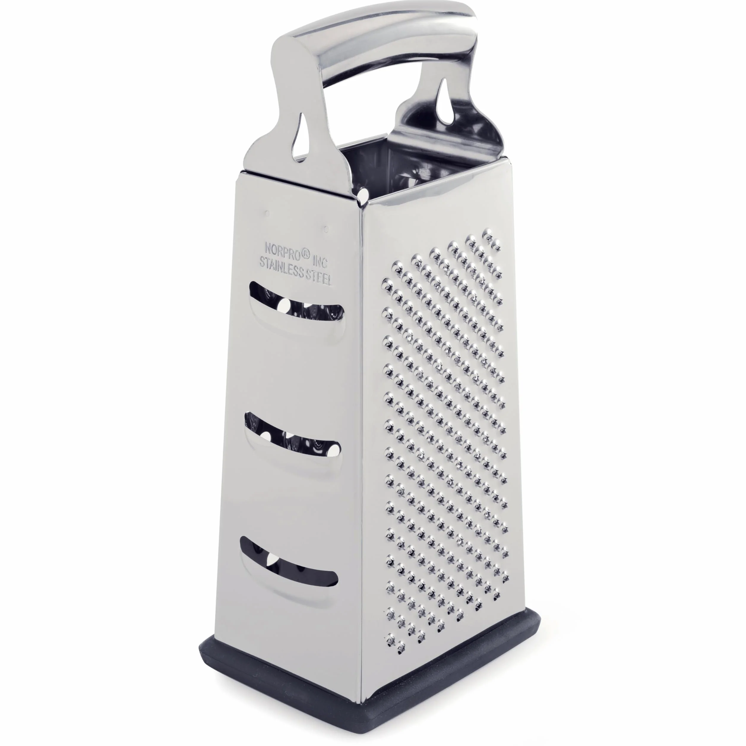 Norpro – Rallador con 4 caras, acero, color plateado, 9.5 x 4 x 3 inches