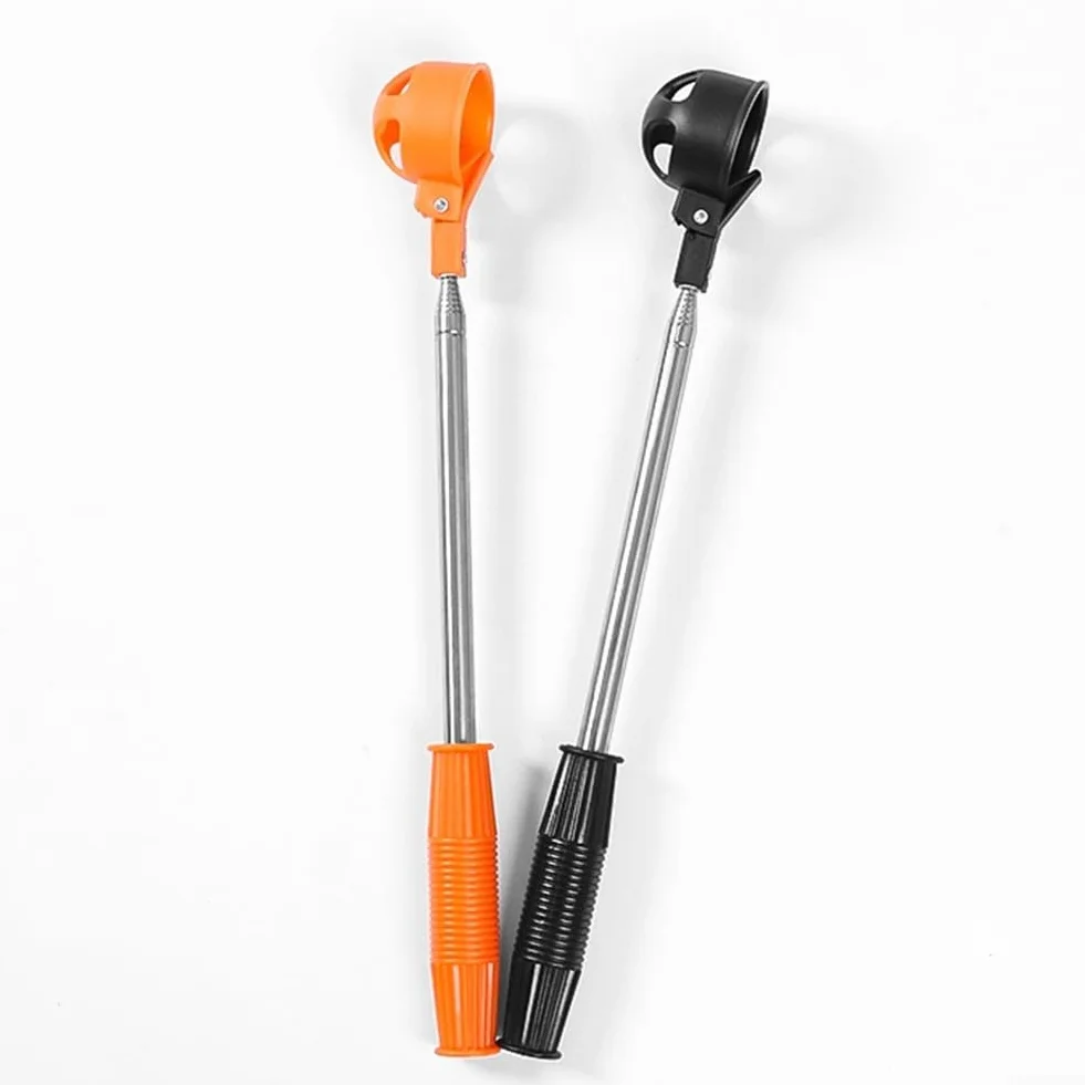 Telescópico para recuperador de pelotas de golf para recuperación sin esfuerzo de zonas de difícil acceso (naranja)