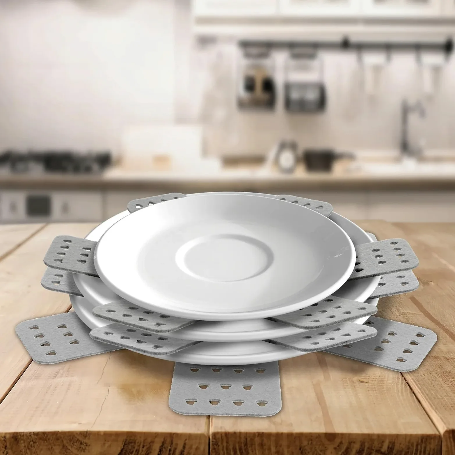 Protector de ollas y sartenes 20 Piezas, Reutilizable Separador, Utensilios Cocina 4 tamaños Diferentes for apilar para la Cocina