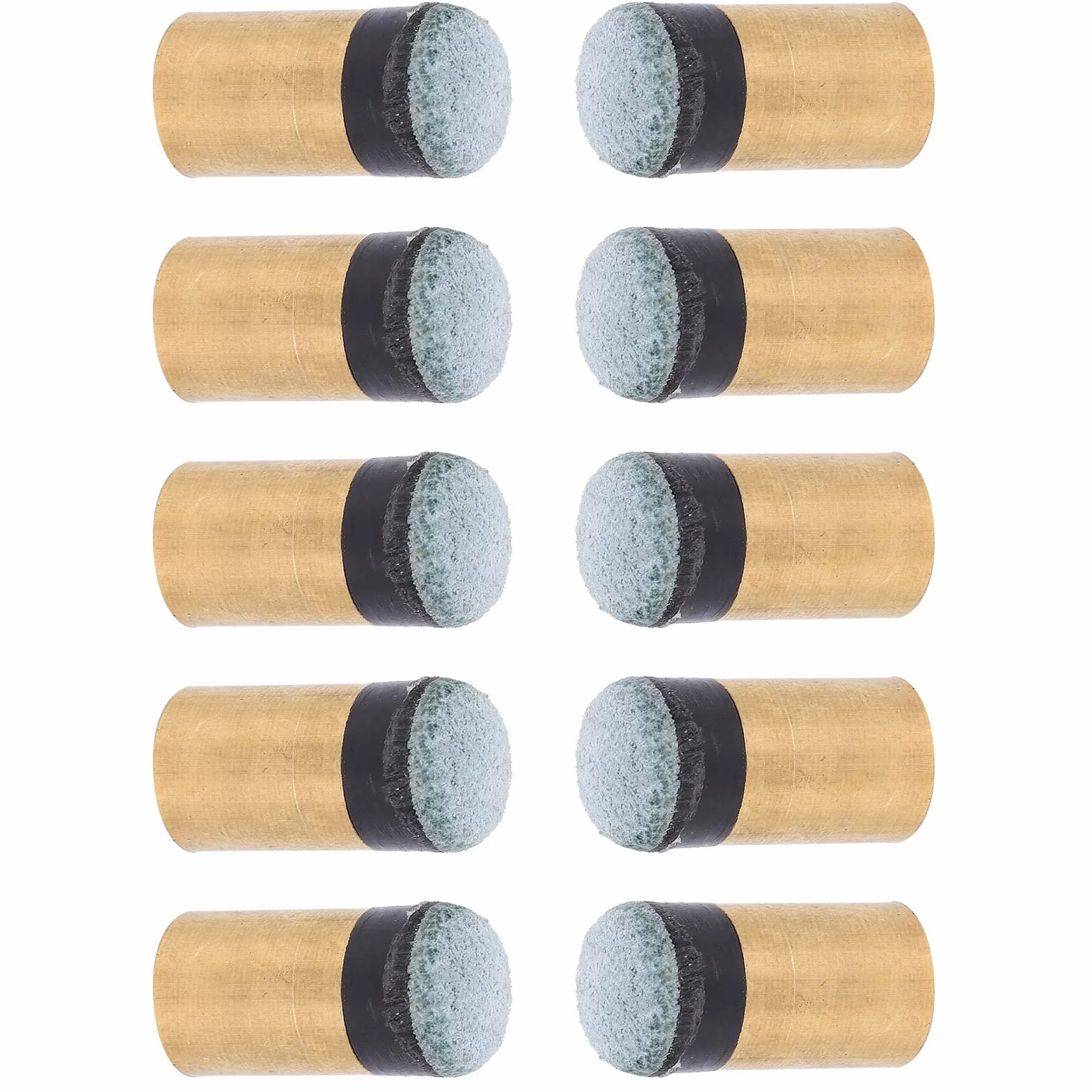 Ejoyous Puntas de taco de billar de 10 mm, 10 piezas de puntas de taco de billar de metal, puntas de taco de billar de cuero duro, puntas de rosca, kit de repuesto de punta de taco de billar