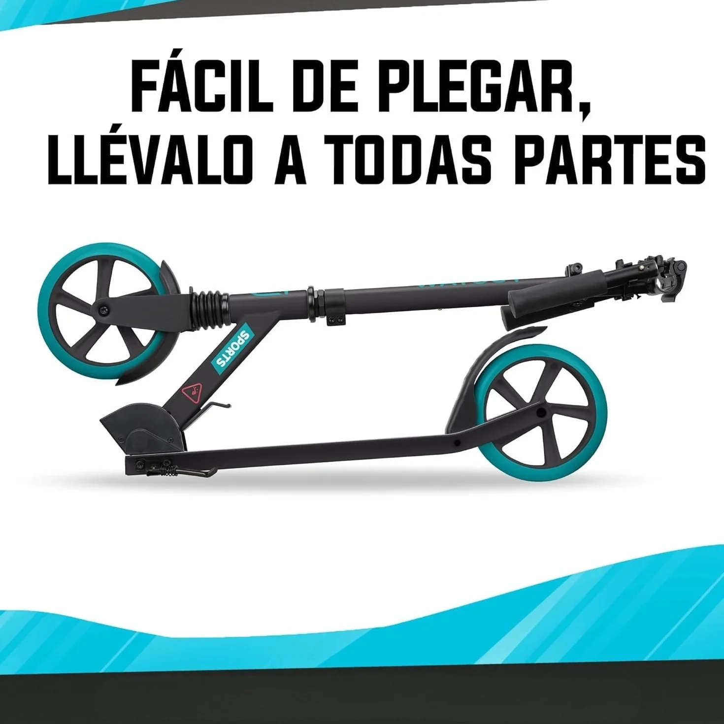 Patinete Urbano Ajustable con Ruedas 200MM y Suspensión para Niños