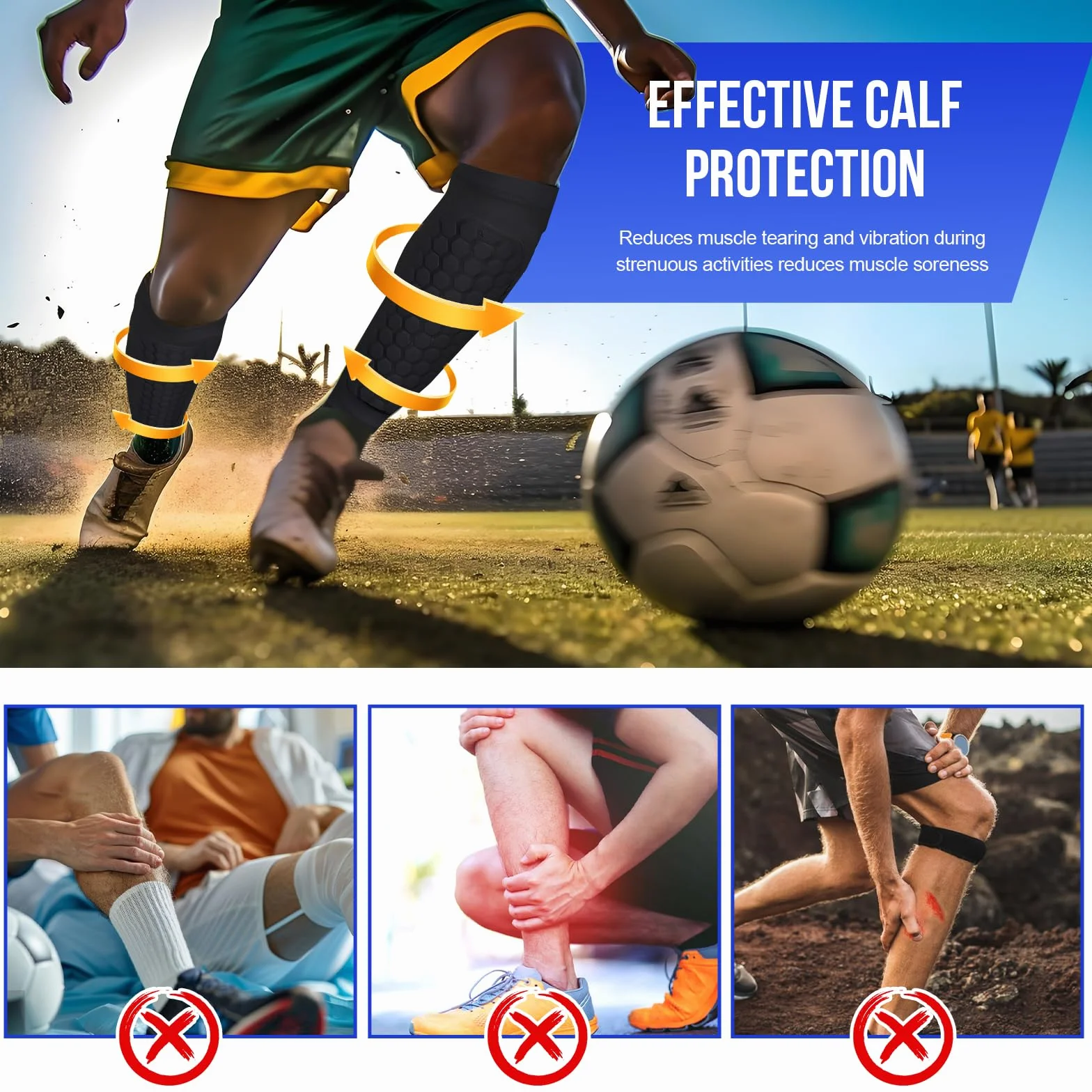 Pardofelis 2 Pares Espinilleras de Futbol para Niño, Protección de Pantorrilla Transpirable Antideslizante Anticolisión