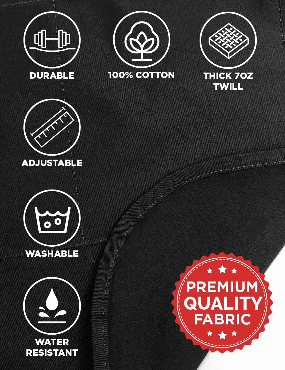 ApronMen Delantal de parrilla de barbacoa (licencia para parrilla) con poliéster, 4 bolsillos utilitarios, cuello ajustable y tiras de cintura extra largas