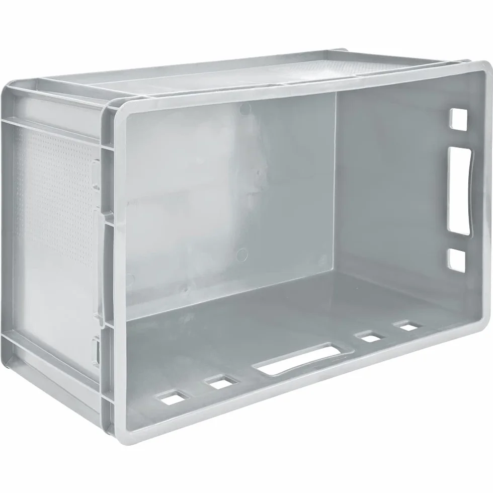 1x Euro Apilamiento de Plástico Caja Industrial Euro Caja Almacenamiento Eurobox E3 Gris Kingpower