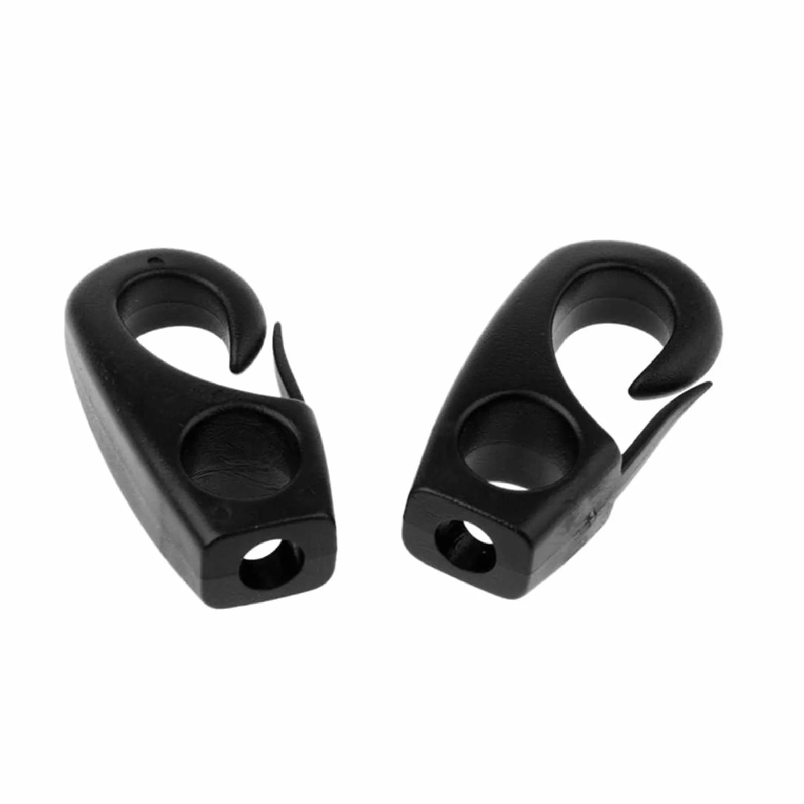 Gancho de plástico negro para barcos, gancho de cuerda elástica, accesorios para kayak
