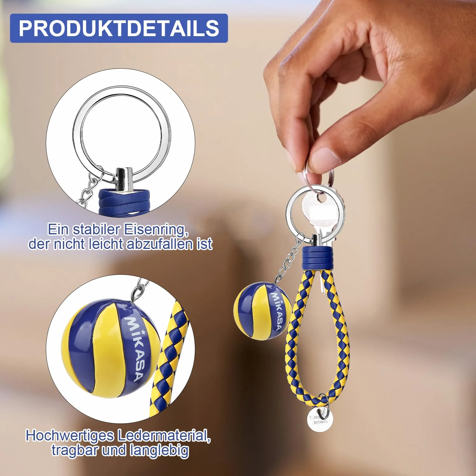 APOMOONS 3 Pcs Llavero Voleibol, Llaveros Deportivos para Escuela Carnaval Recompensa