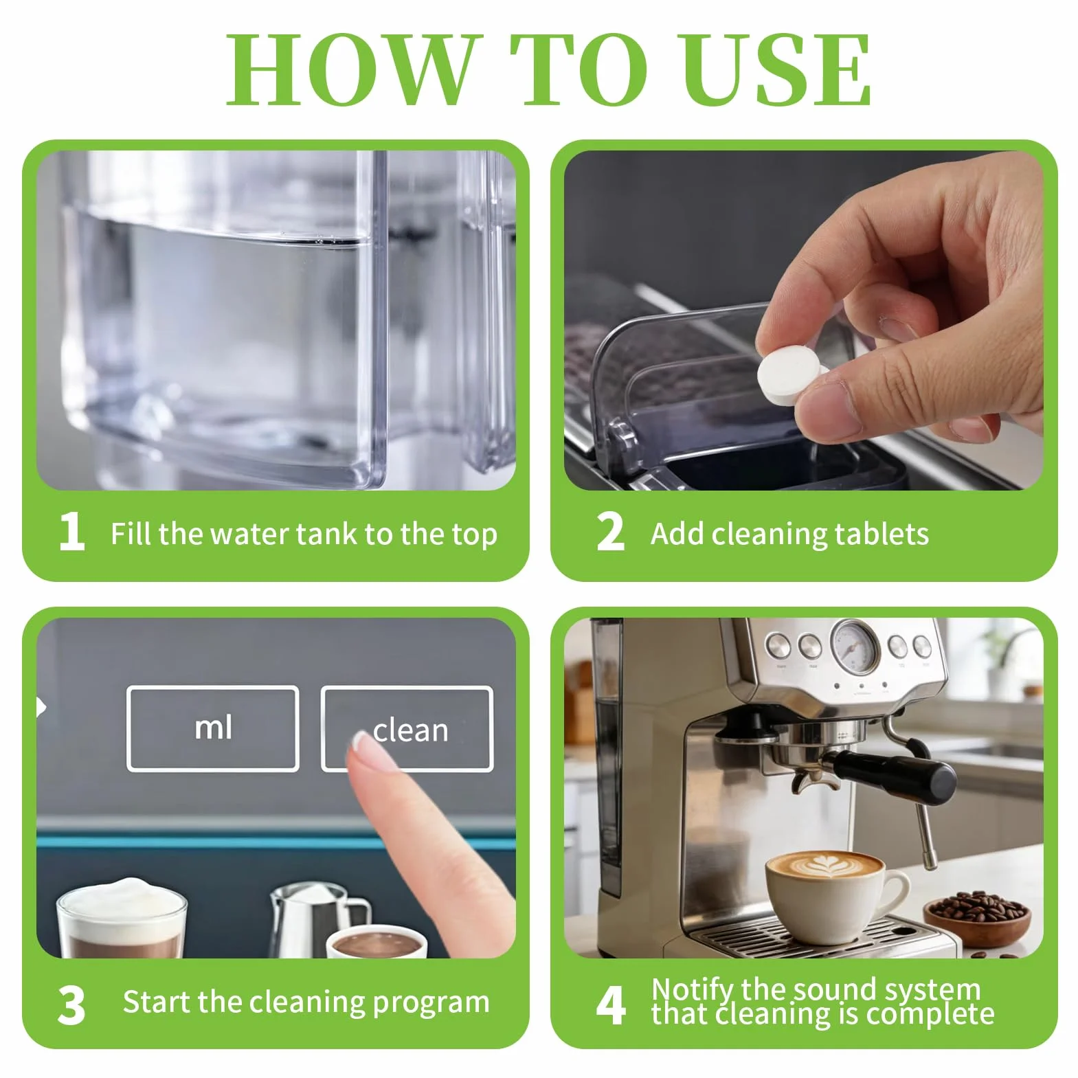 Pack de 16 Comprimidos de Limpieza de 1,5g para Máquinas de Café Sage y Breville, Eliminan Residuales Internos y Portafiltros, Compatibles con Descalcificador, Fáciles de Usar y Respetuosos con el Med