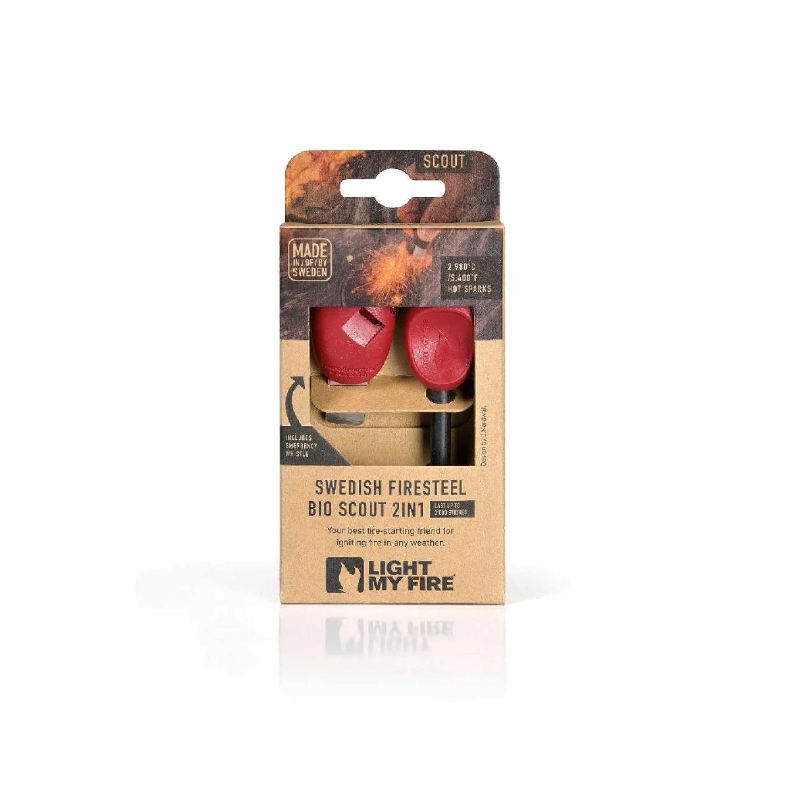 Light My Fire Pedernal de Supervivencia Profesional Scout – Herramienta Encendedor Ferrocerio 2 en 1 3000 Encendidos