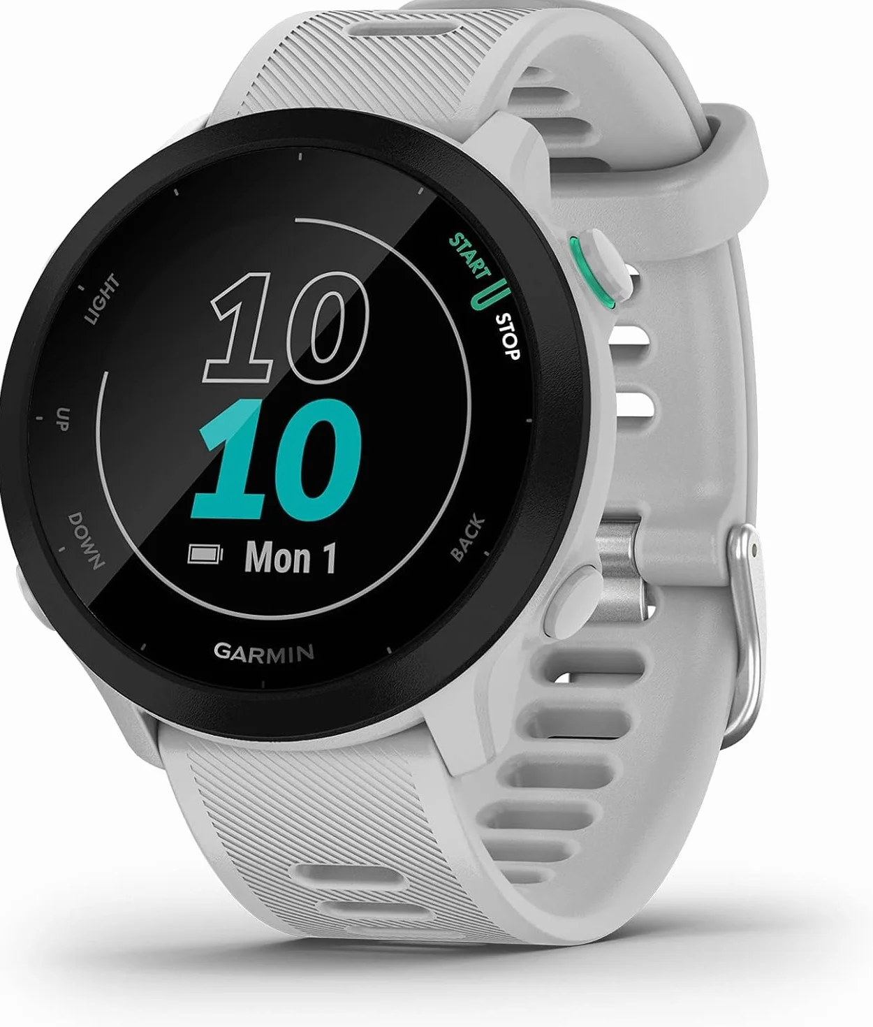Garmin Forerunner 55 Reloj Inteligente para Running con GPS, Planes de Entrenamiento, Seguimiento del Bienestar, Blanco