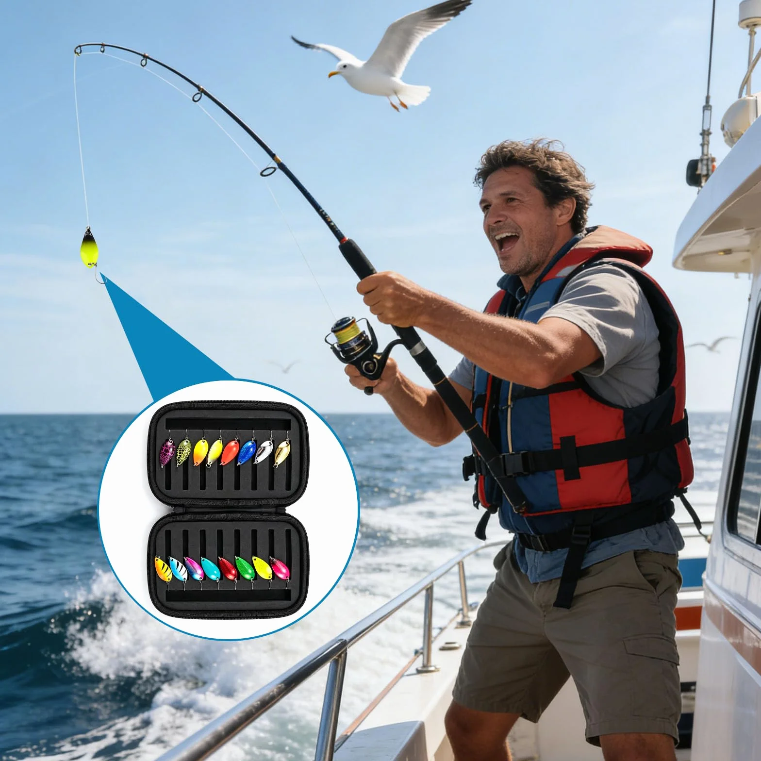 Touladi señuelo de pesca trucha 16 piezas con bolsa almacenamiento